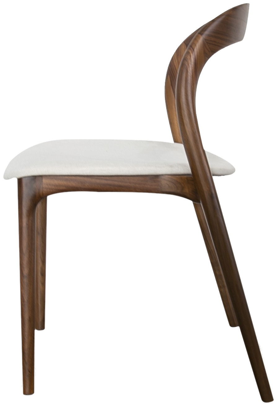 Bentwood dining chair with Solid natural walnut frame, Diego Cream Fabric - image 3
