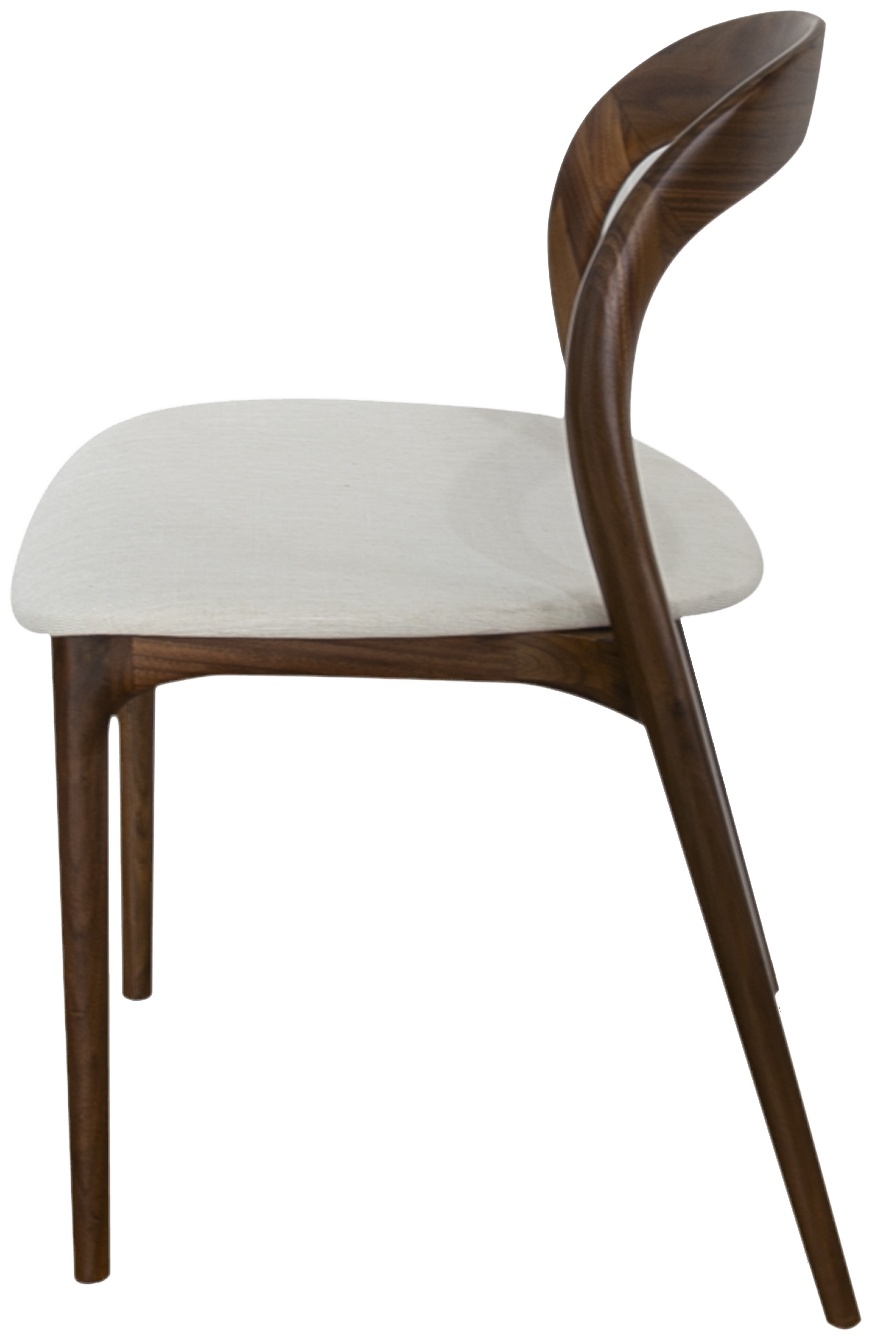 Silla de comedor de bentwood con marco sólido de walnut natural, tela Diego Cream. - image 4