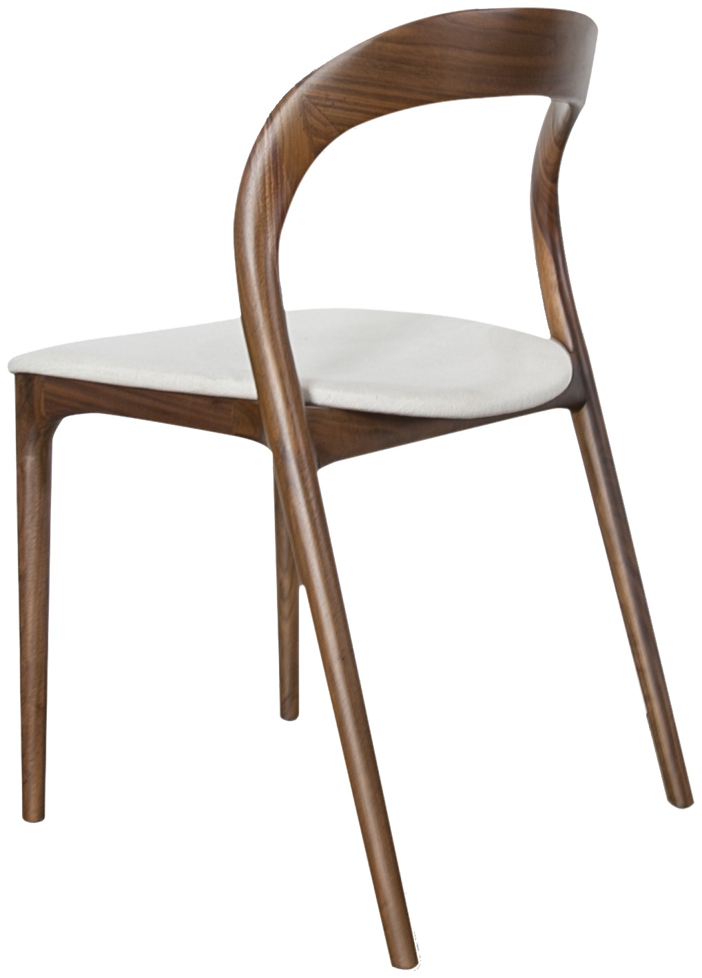 Silla de comedor de bentwood con marco sólido de walnut natural, tela Diego Cream. - image 5