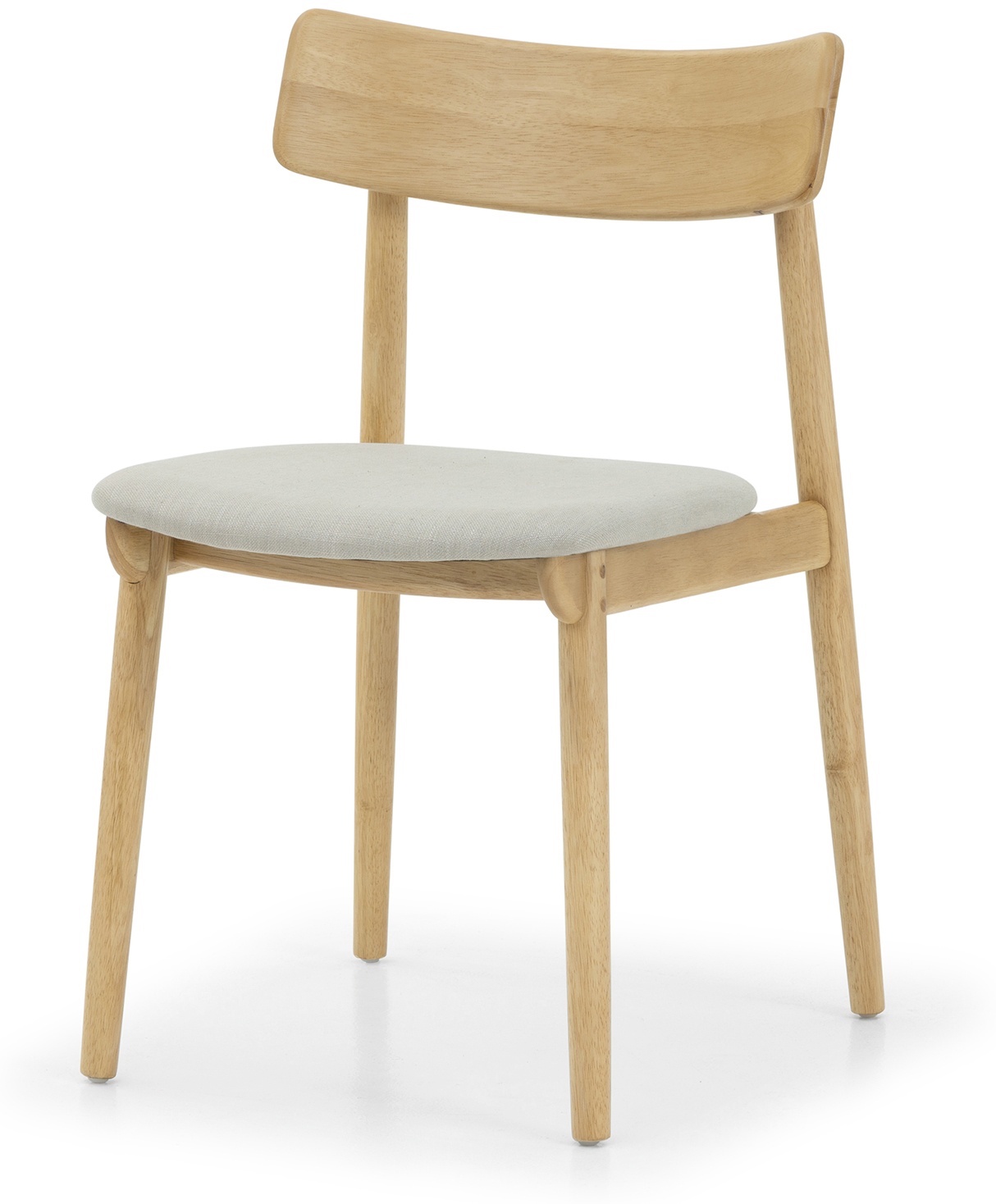 silla de comedor connect con marco sólido de rubberwood natural, tela Diego Mineral - image 1