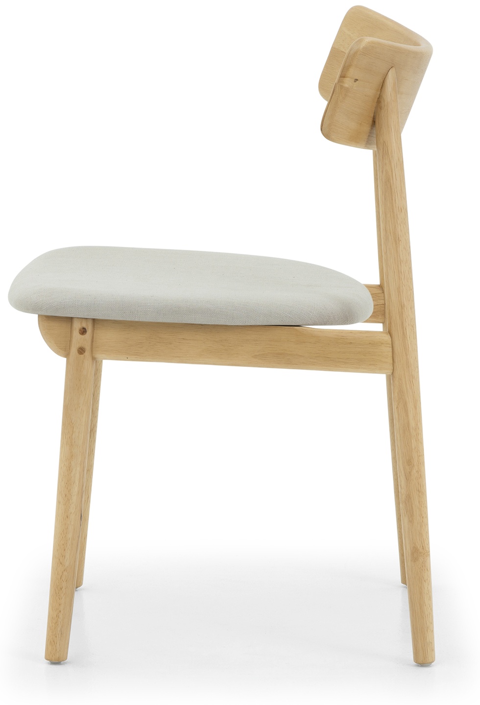 connect dining chair with Solid natural rubberwood frame, Diego Mineral Fabric - image 3