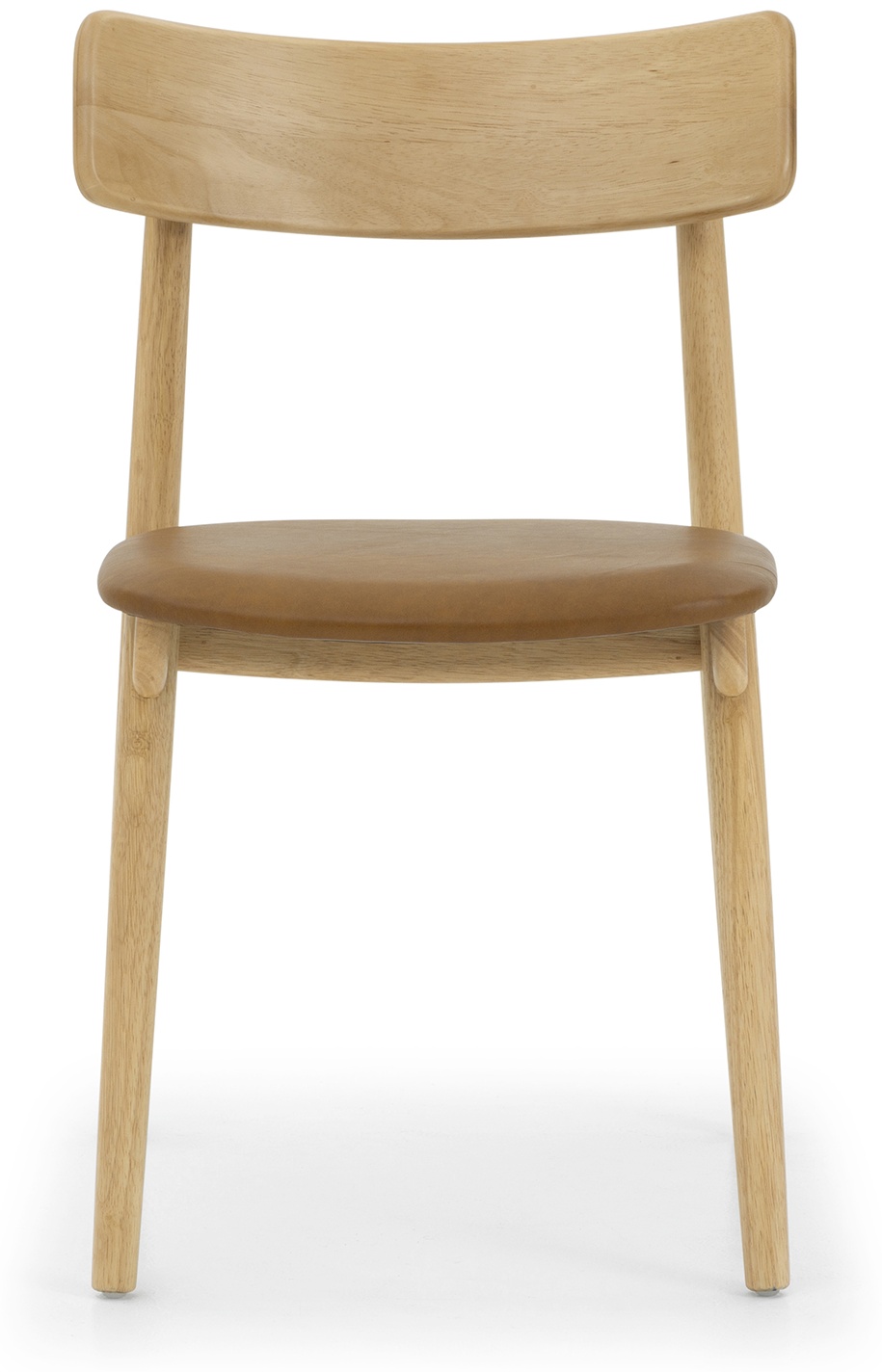 silla de comedor connect con marco de rubberwood natural sólido, Cuero Oxford Spice - image 2
