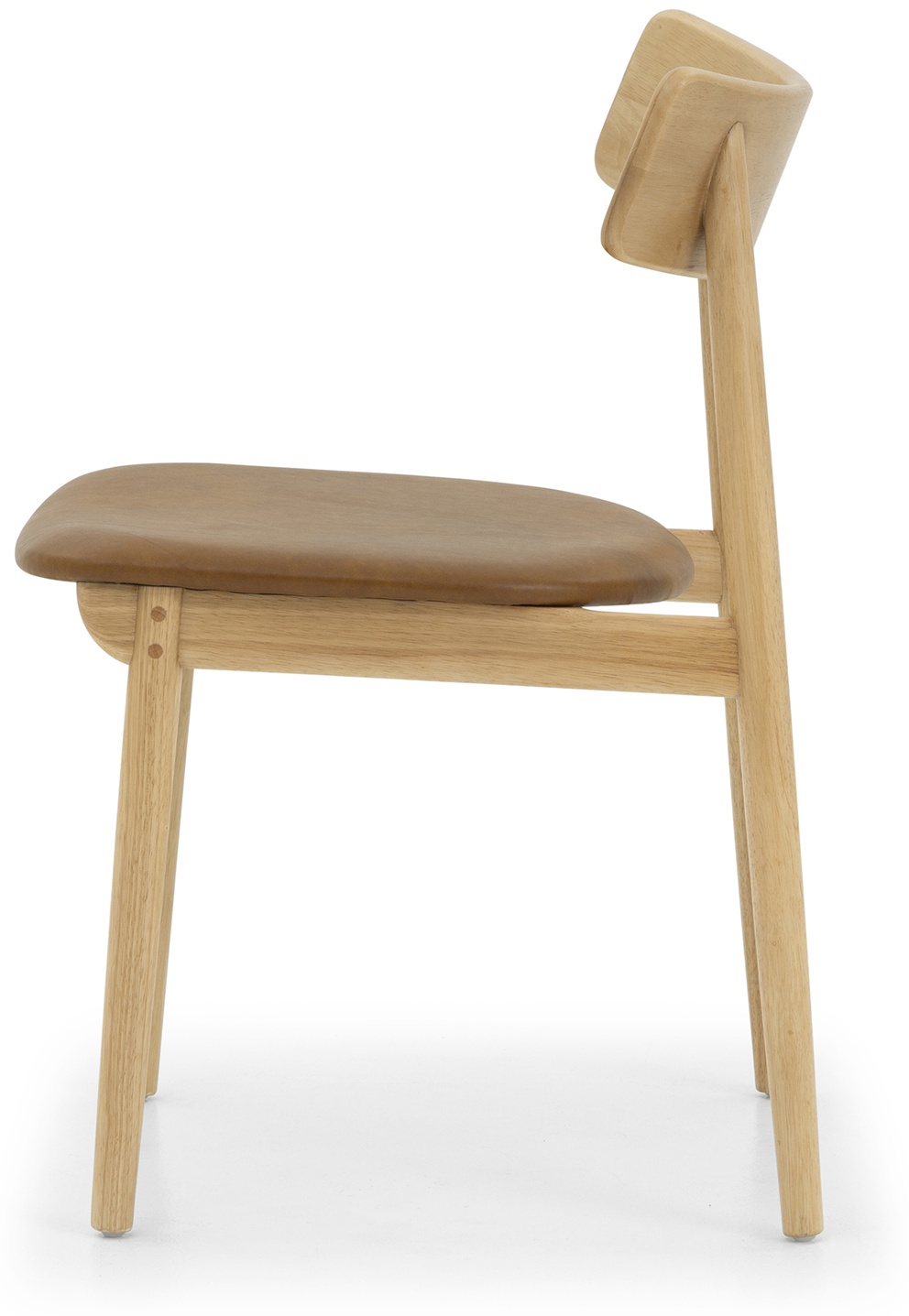 silla de comedor connect con marco de rubberwood natural sólido, Cuero Oxford Spice - image 3