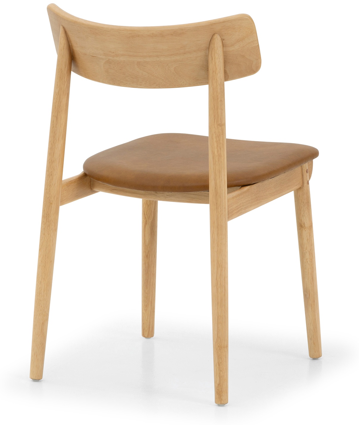 silla de comedor connect con marco de rubberwood natural sólido, Cuero Oxford Spice - image 4