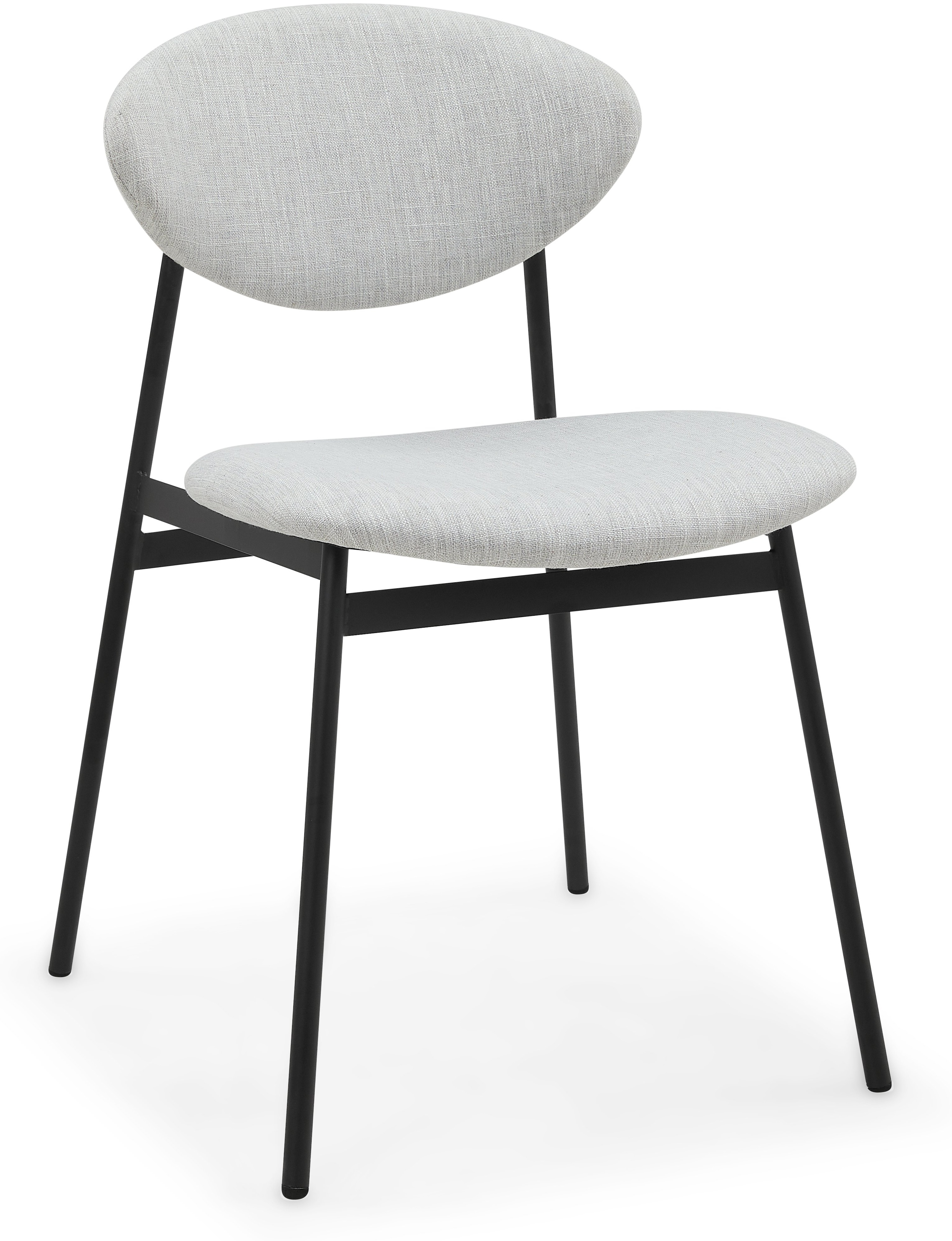 Silla de comedor Milton con marco de acero recubierto en pintura electrostática negra, tela Diego Kit. - image 1