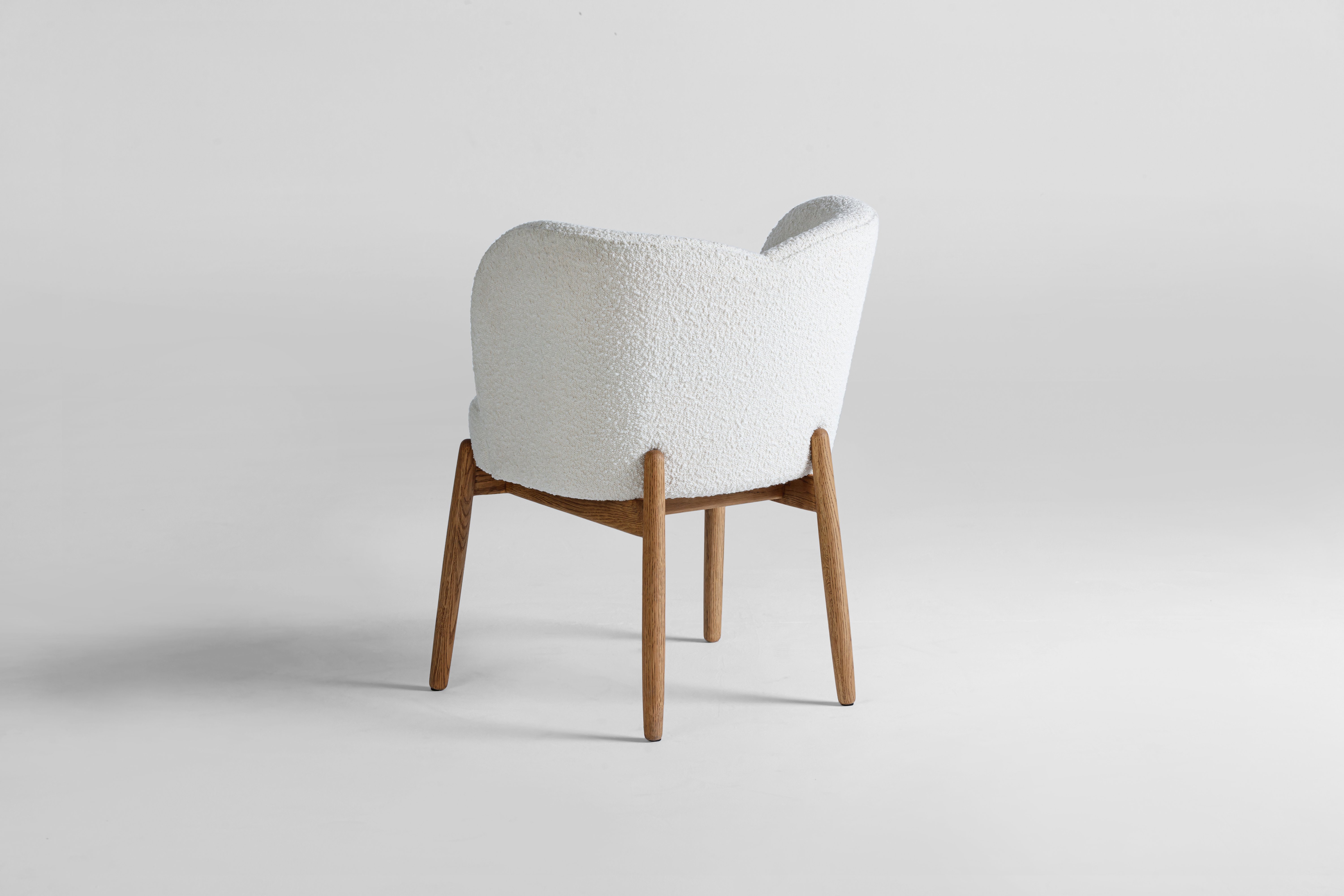 Shibuya dining chair with Solid natural oak frame, Olana Off White Fabric - image 2