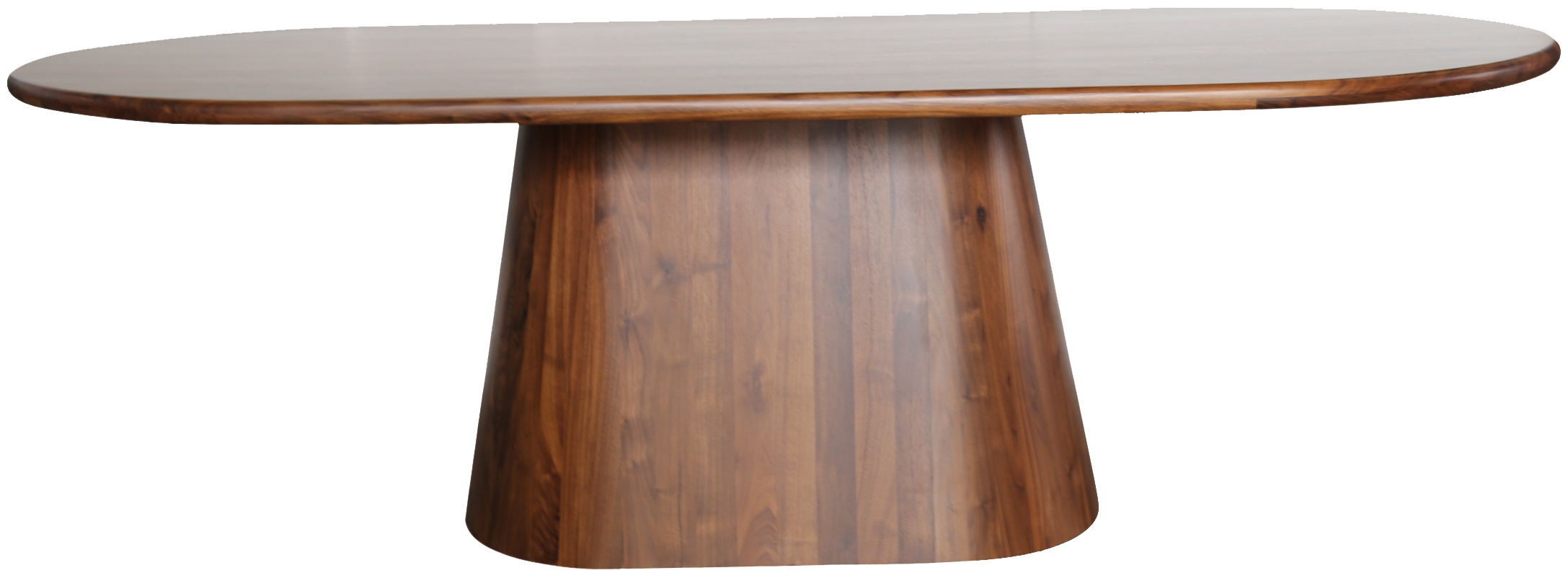 Mesa de comedor ovalada Ferrara con marco de nogal natural sólido, 240 cm - image 1