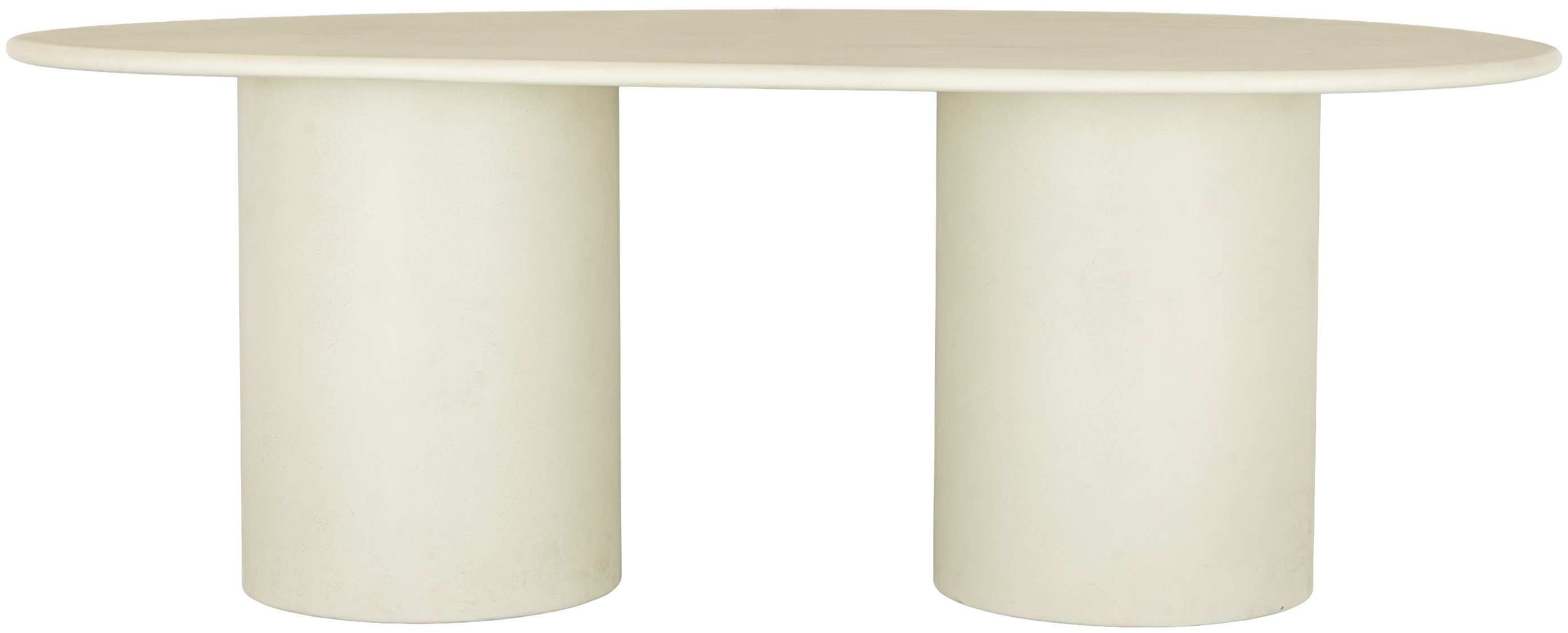 Mesa de comedor Oblio con marco de cemento blanco con acabado picado, 200 cm. - image 1