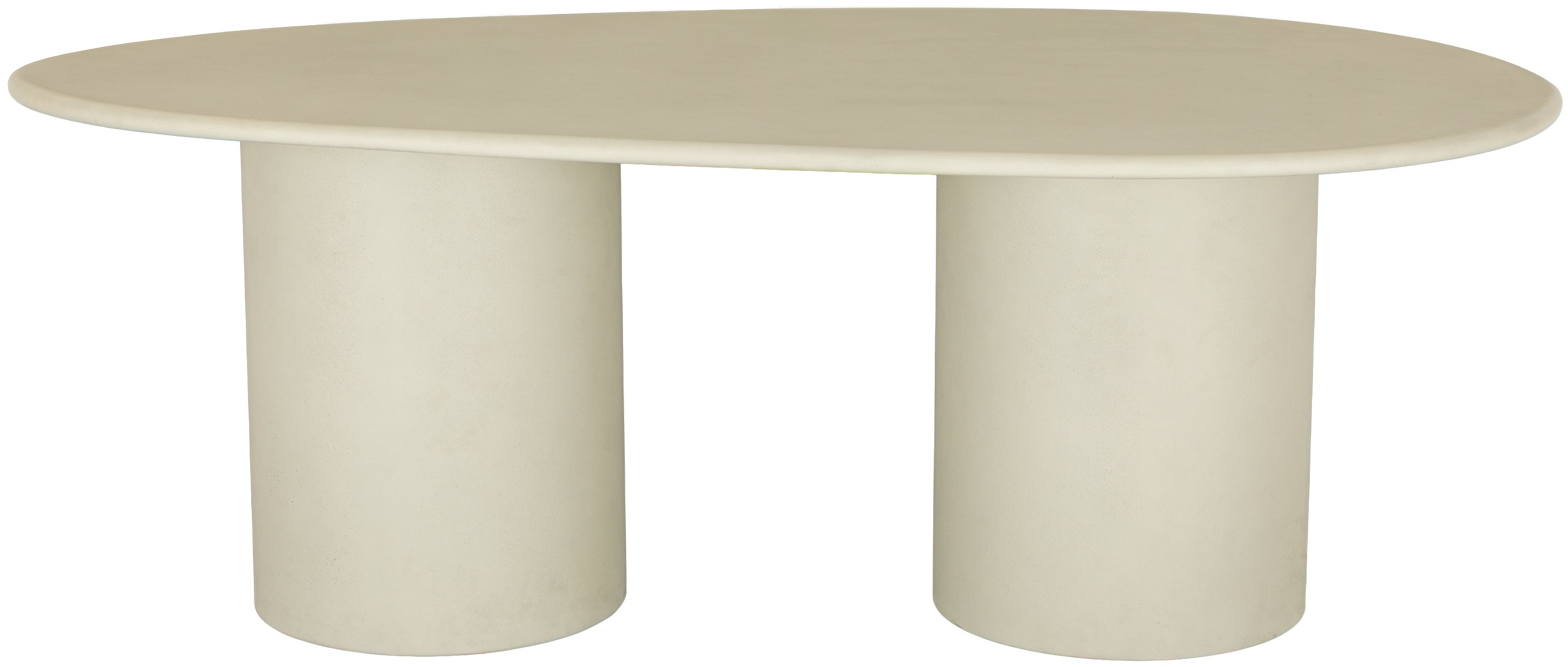 Mesa de comedor Oblio con marco de cemento blanco con acabado picado, 200 cm. - image 2