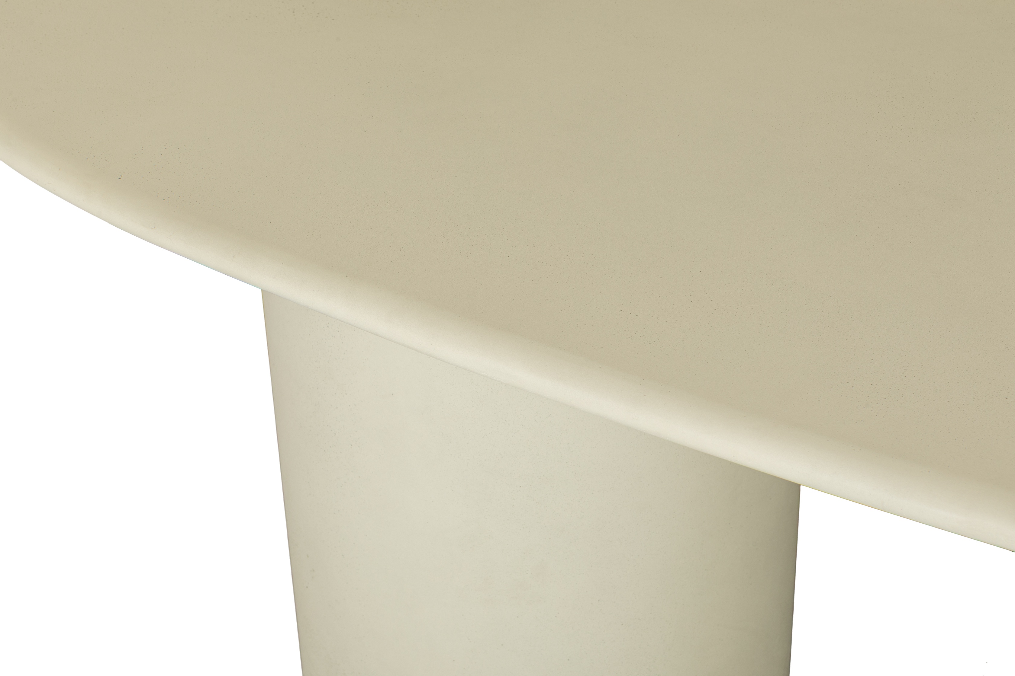 Mesa de comedor Oblio con marco de cemento blanco con acabado picado, 200 cm. - image 3