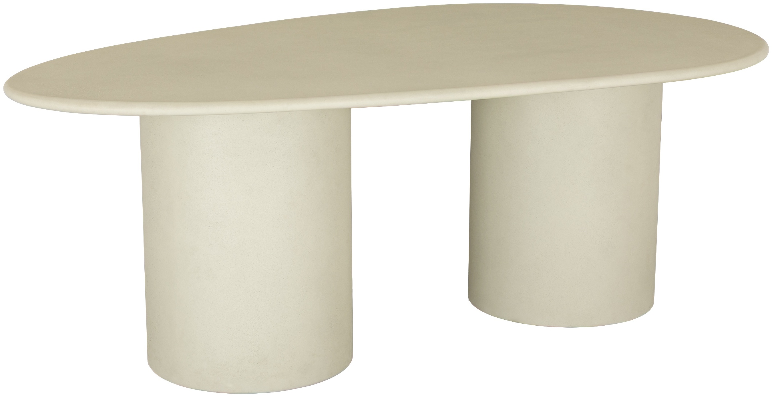 Mesa de comedor Oblio con marco de cemento blanco con acabado picado, 200 cm. - image 5
