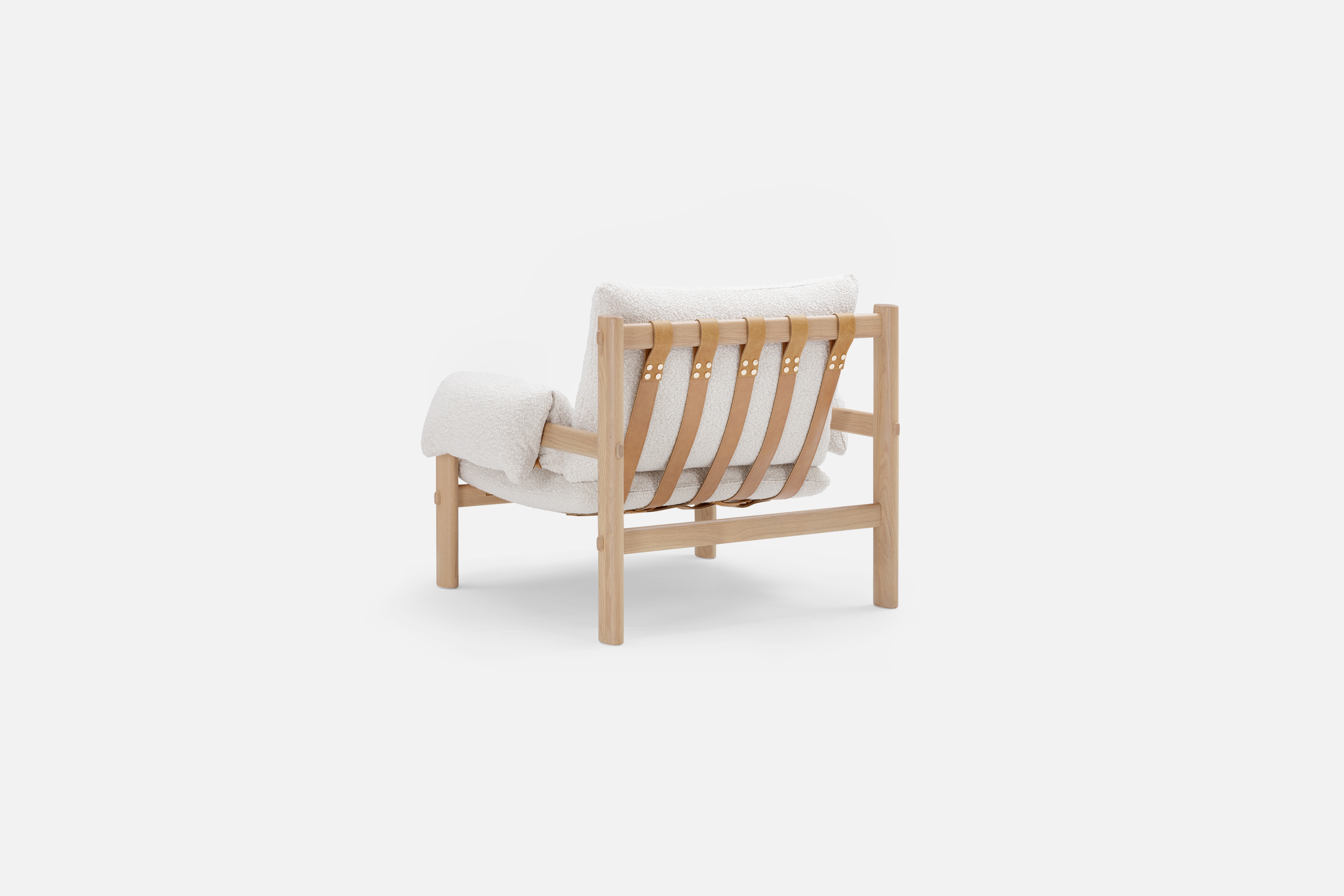 Abbe Lounge Chair with Solid natural oak frame, Olana Off White Fabric - image 2