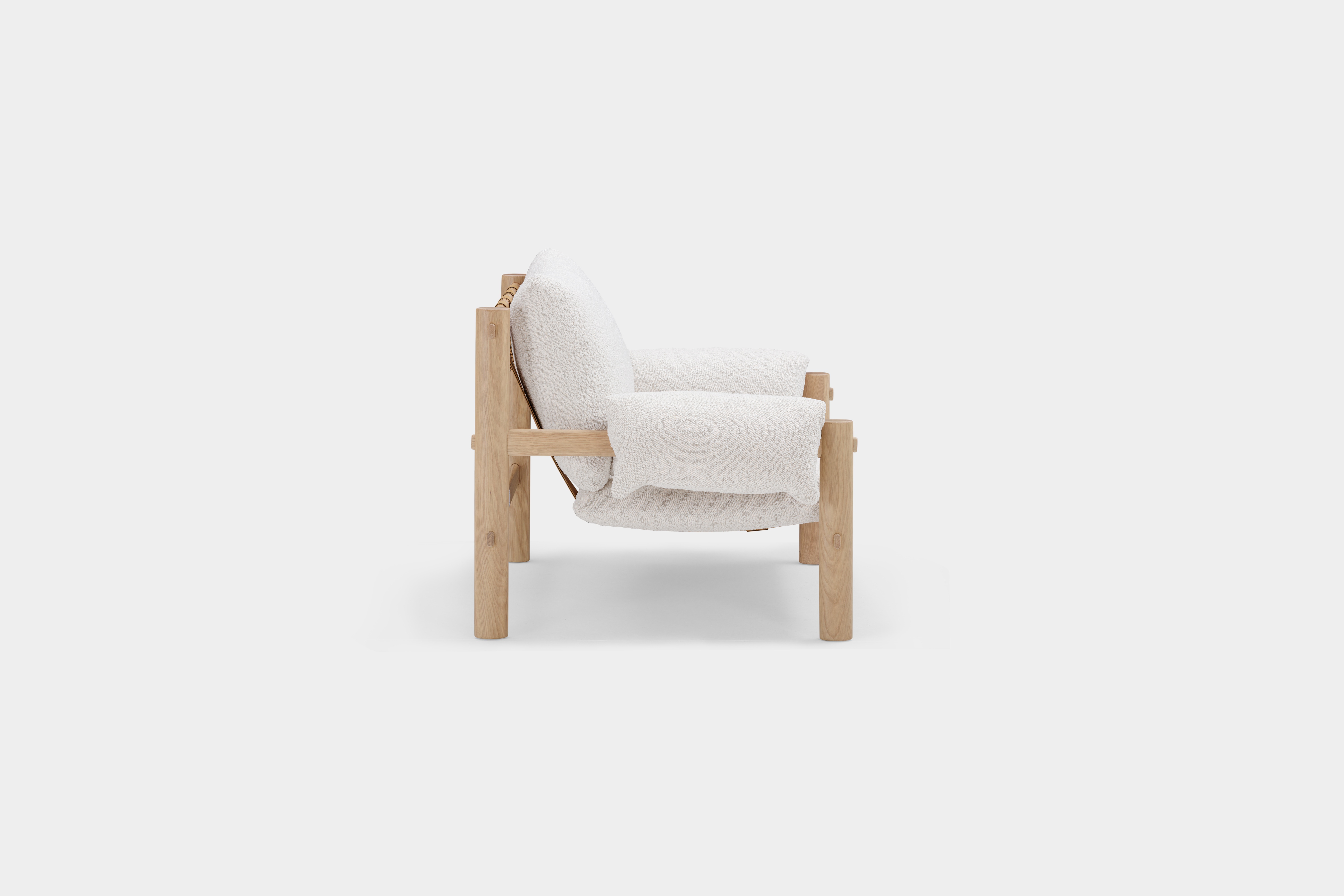 Abbe Lounge Chair with Solid natural oak frame, Olana Off White Fabric - image 3