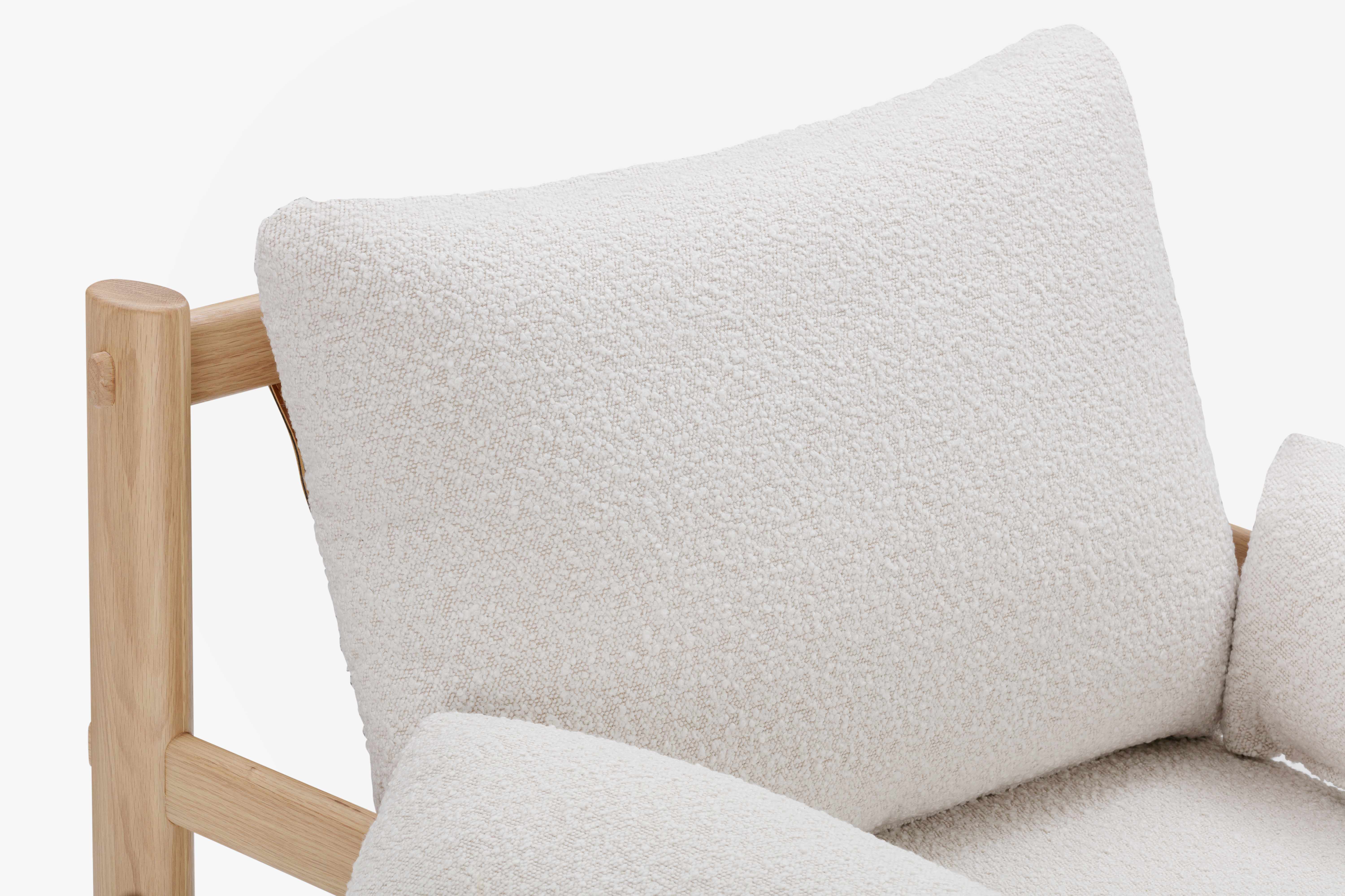 Abbe Lounge Chair with Solid natural oak frame, Olana Off White Fabric - image 5