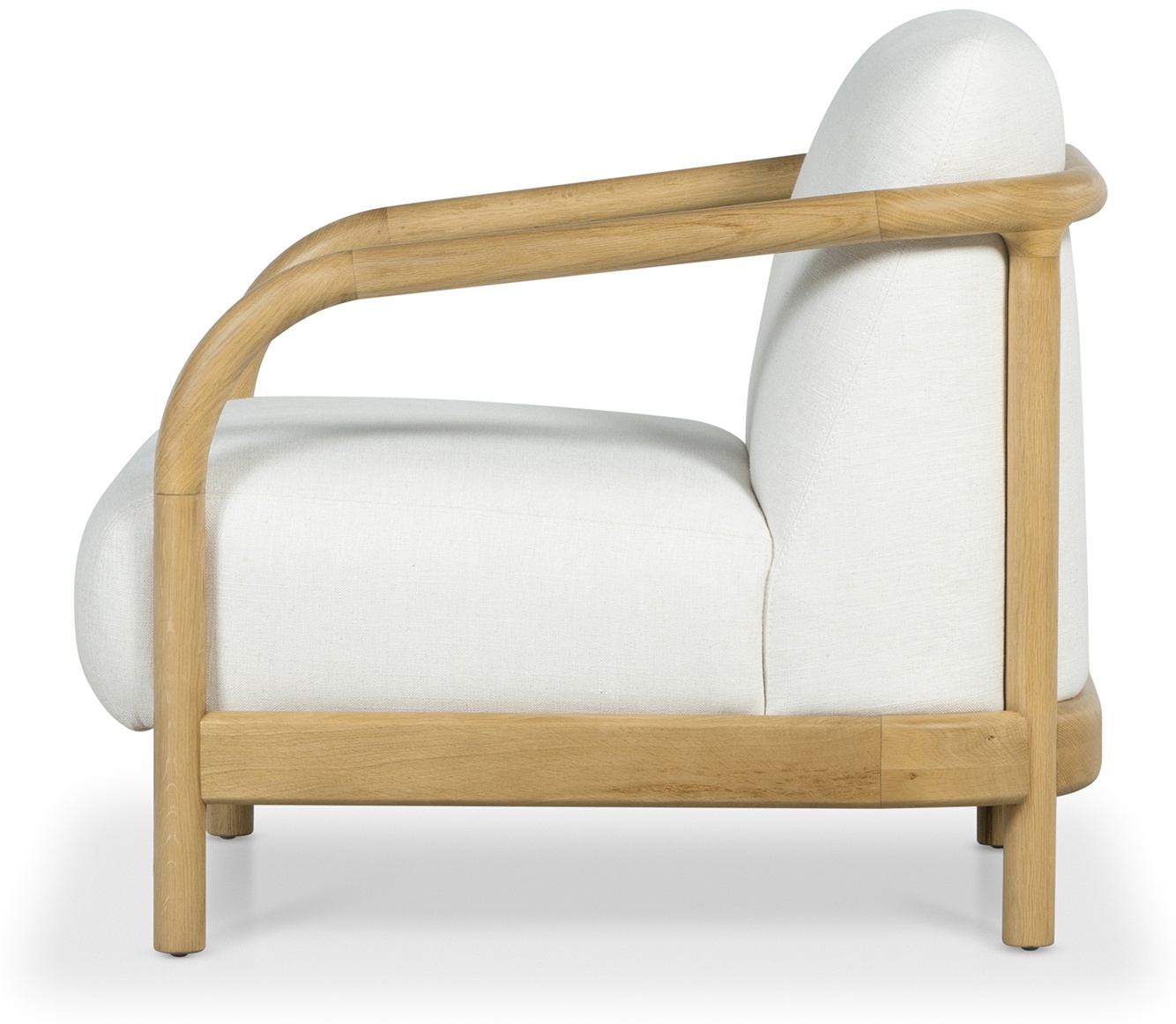 Poltrona Alma con marco sólido de rubberwood natural, tela Diego Cream. - image 2