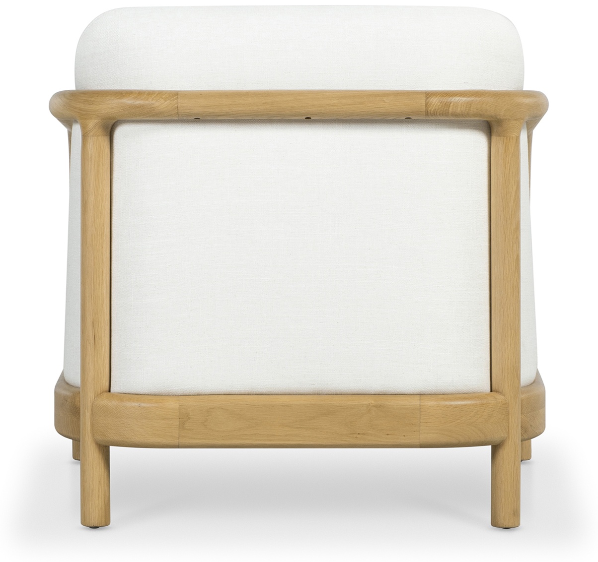 Poltrona Alma con marco sólido de rubberwood natural, tela Diego Cream. - image 3