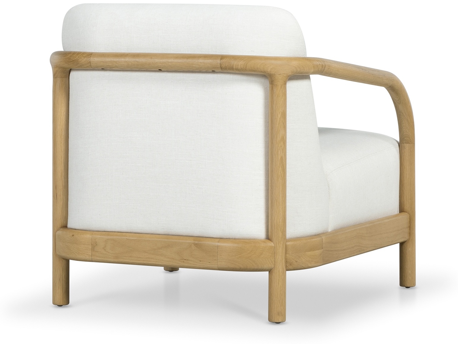 Poltrona Alma con marco sólido de rubberwood natural, tela Diego Cream. - image 4