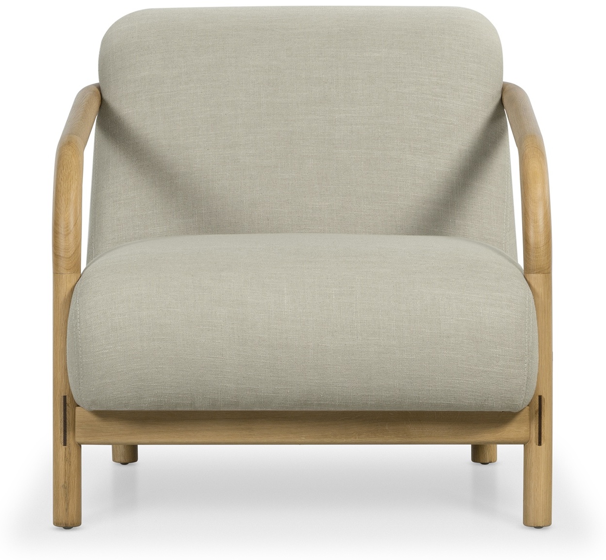 Poltrona Alma con marco sólido de rubberwood natural, Tela Diego Natural. - image 1