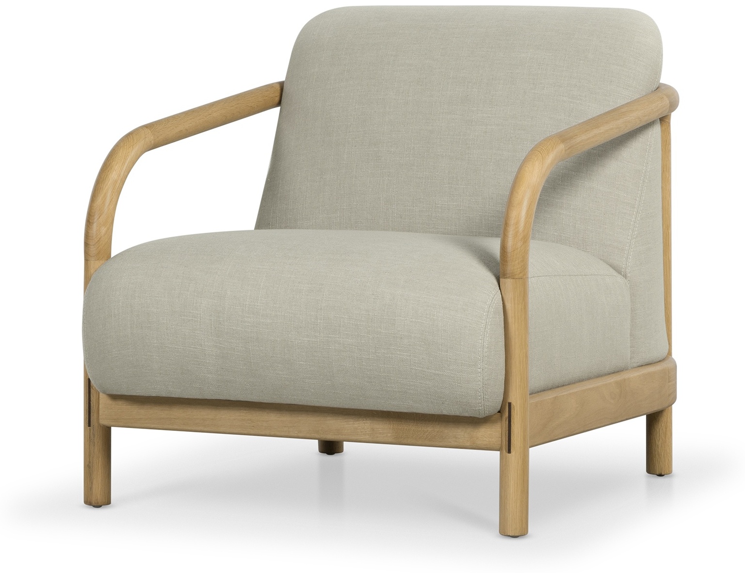 Alma lounge chair with Solid natural rubberwood frame, Diego Natural Fabric - image 2