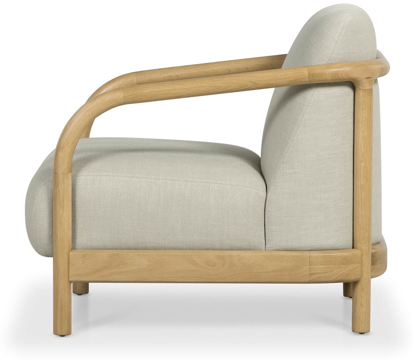 Alma lounge chair with Solid natural rubberwood frame, Diego Natural Fabric - image 3