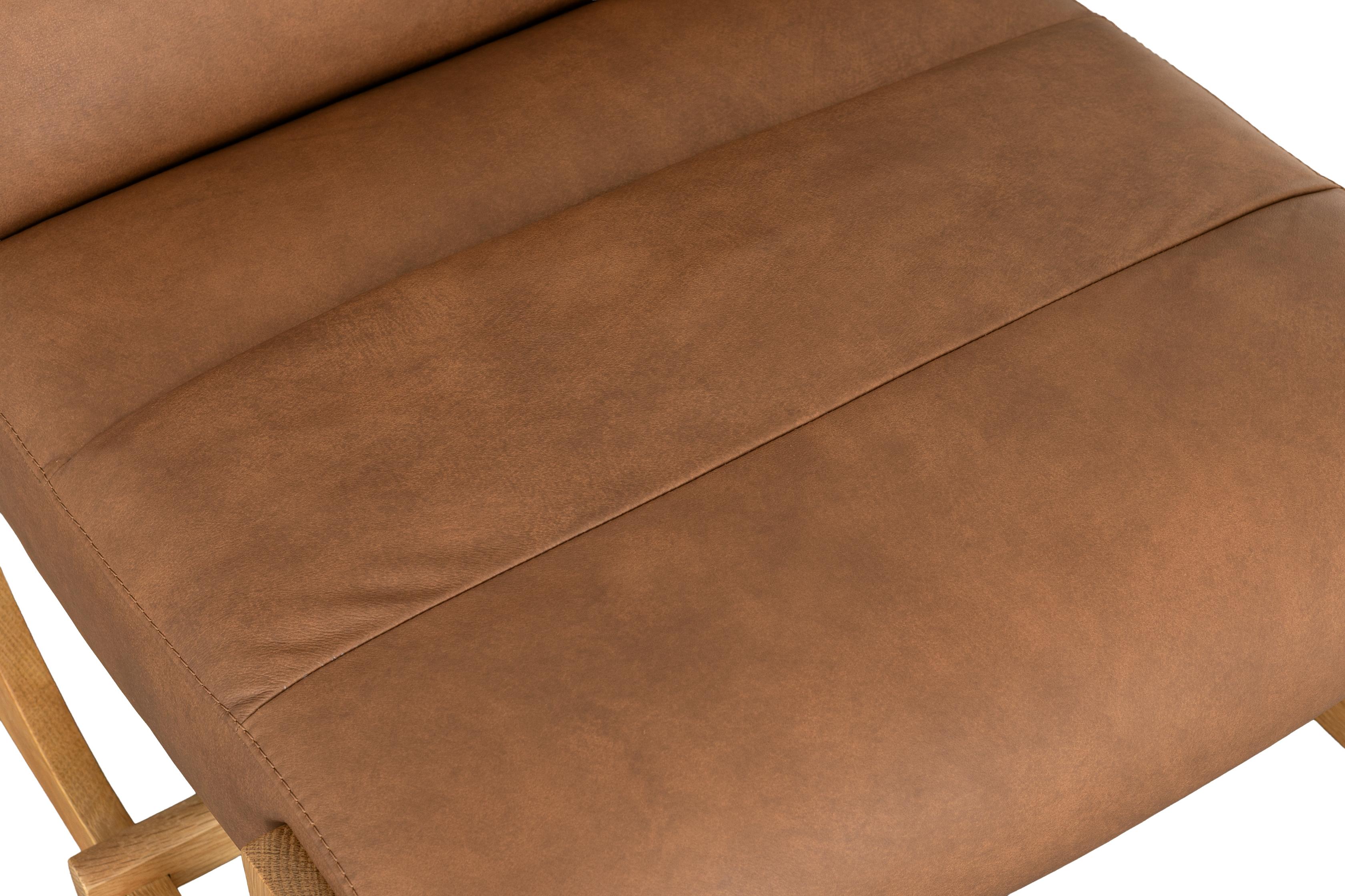 Arch lounge chair with Solid natural oak frame, Courier Hazel Leather - image 3