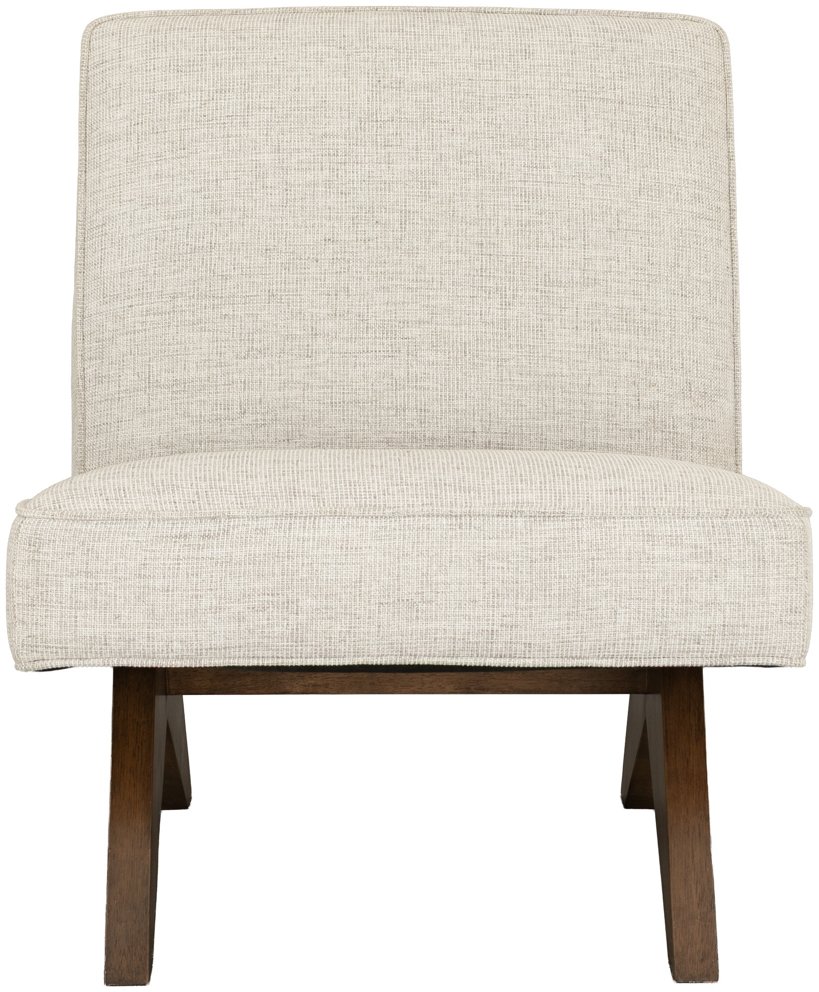 Bentley lounge chair with Solid walnut stained rubberwood frame, Cuba Bone Fabric - image 1