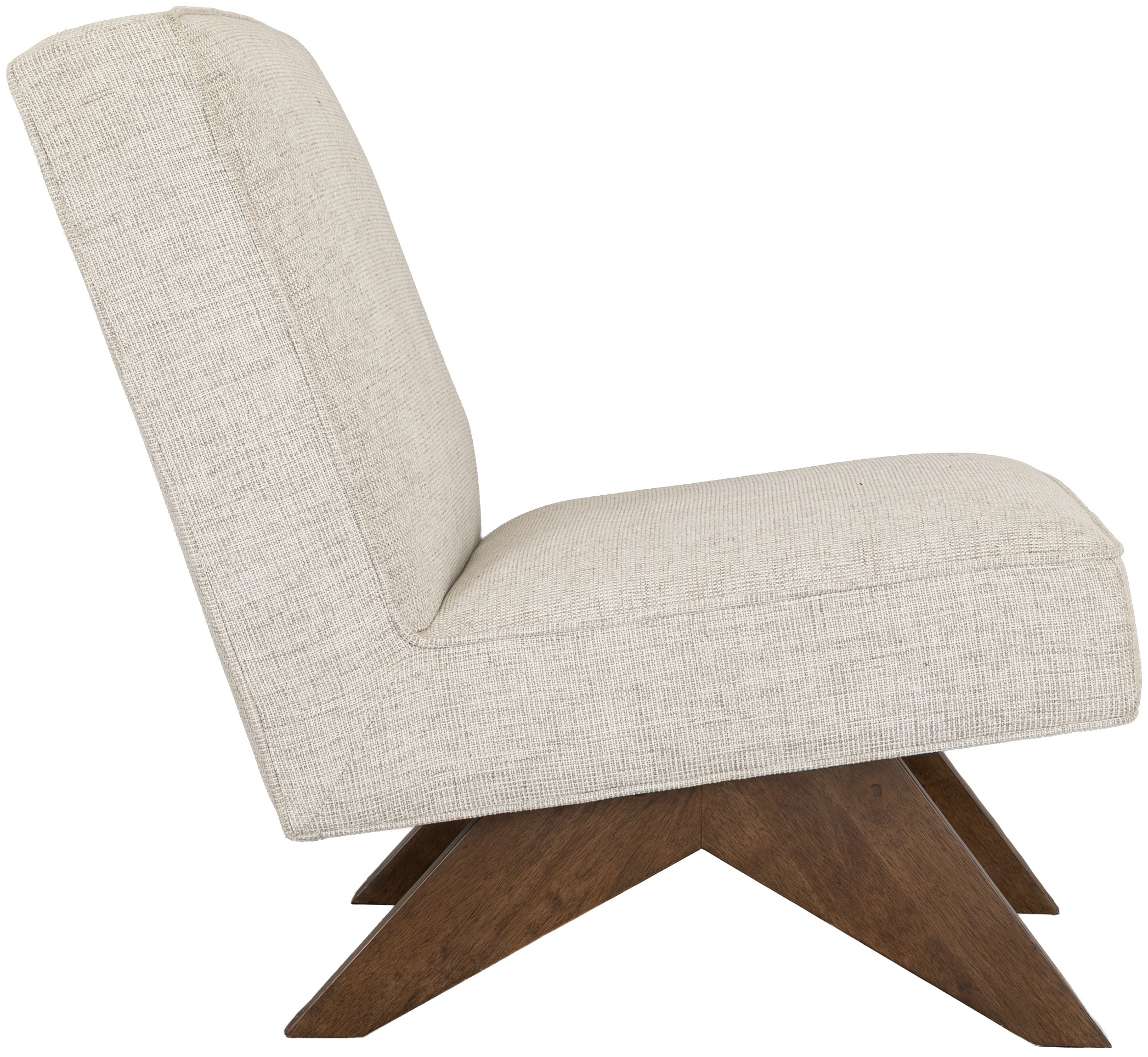 Bentley lounge chair with Solid walnut stained rubberwood frame, Cuba Bone Fabric - image 3