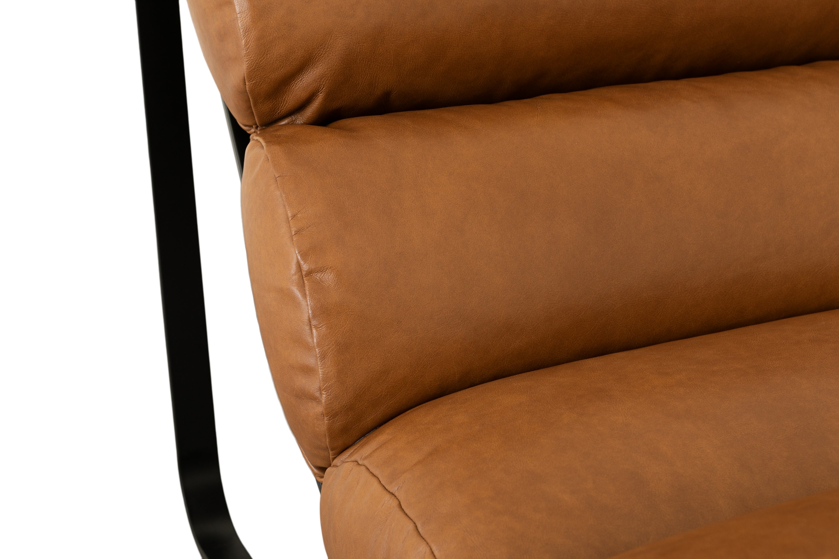 Fergus lounge chair with Black Powder coated steel frame, Oxford Spice Leather - image 4