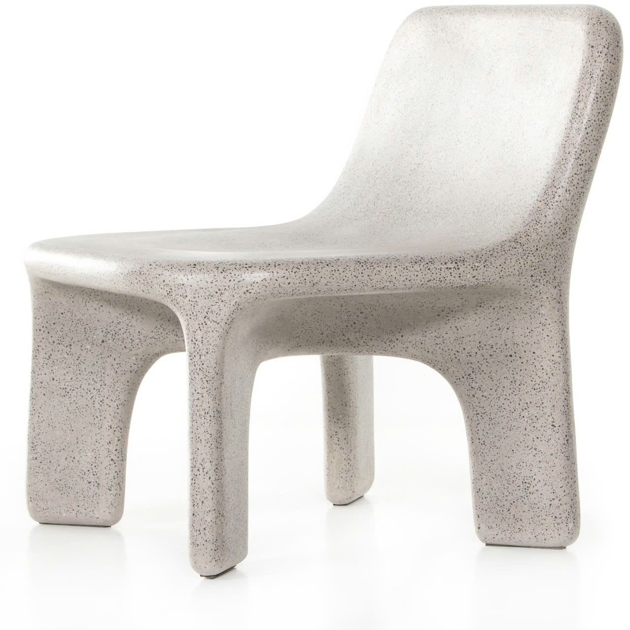 Hamish lounge Chair with Grey Terrazzo with blacxk and white flakes frame - image 1