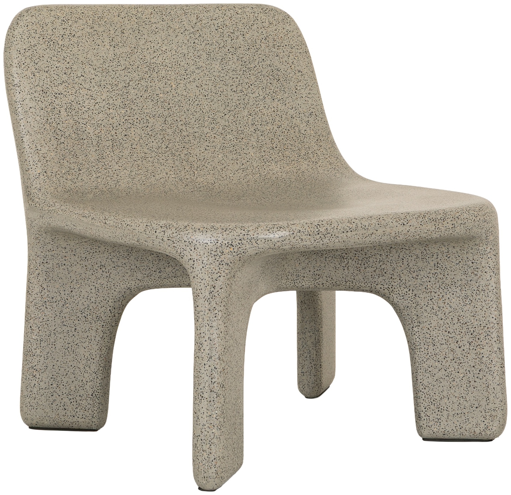 Hamish lounge Chair with Grey Terrazzo with blacxk and white flakes frame - image 3