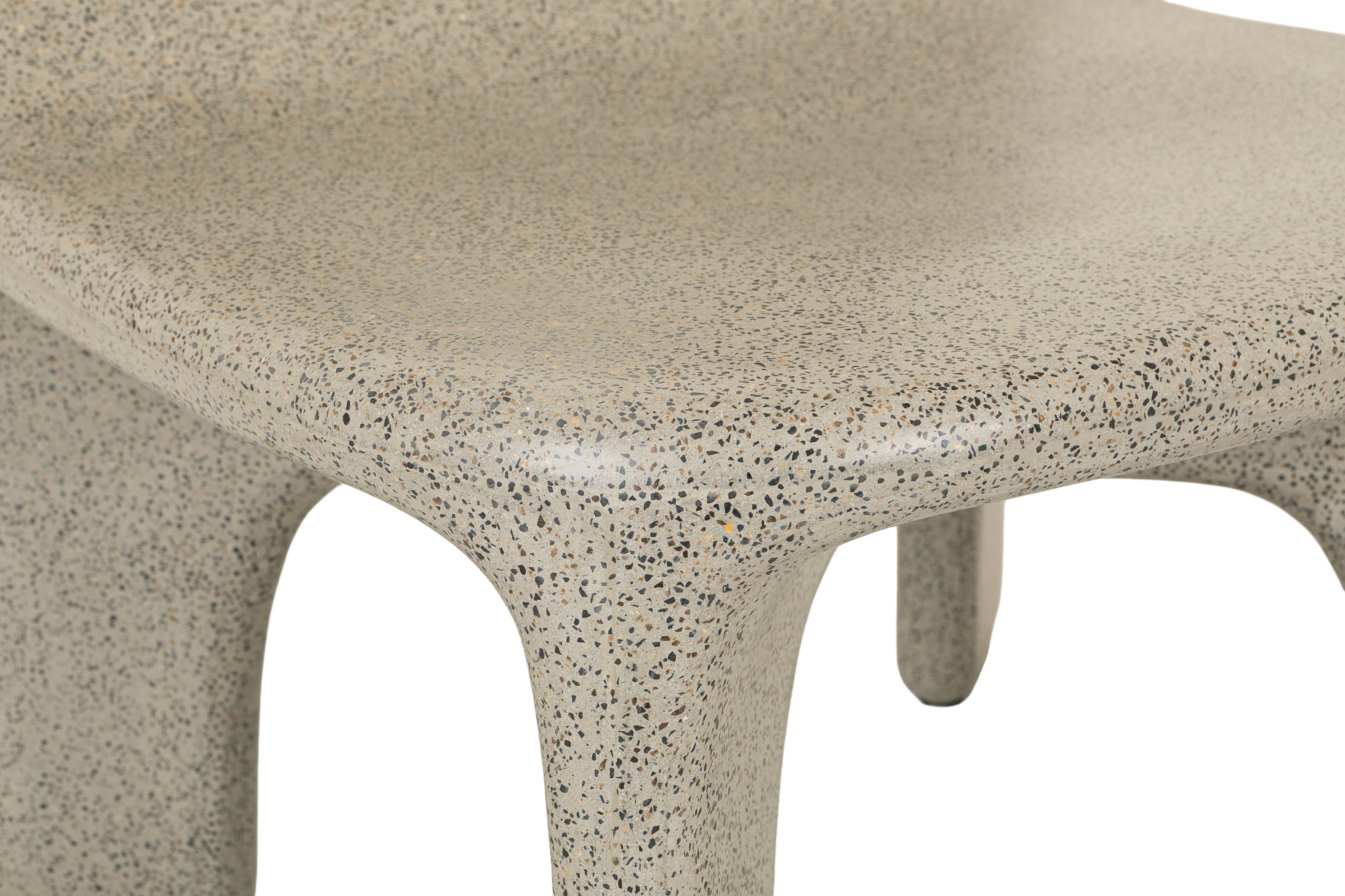Hamish lounge Chair with Grey Terrazzo with blacxk and white flakes frame - image 5