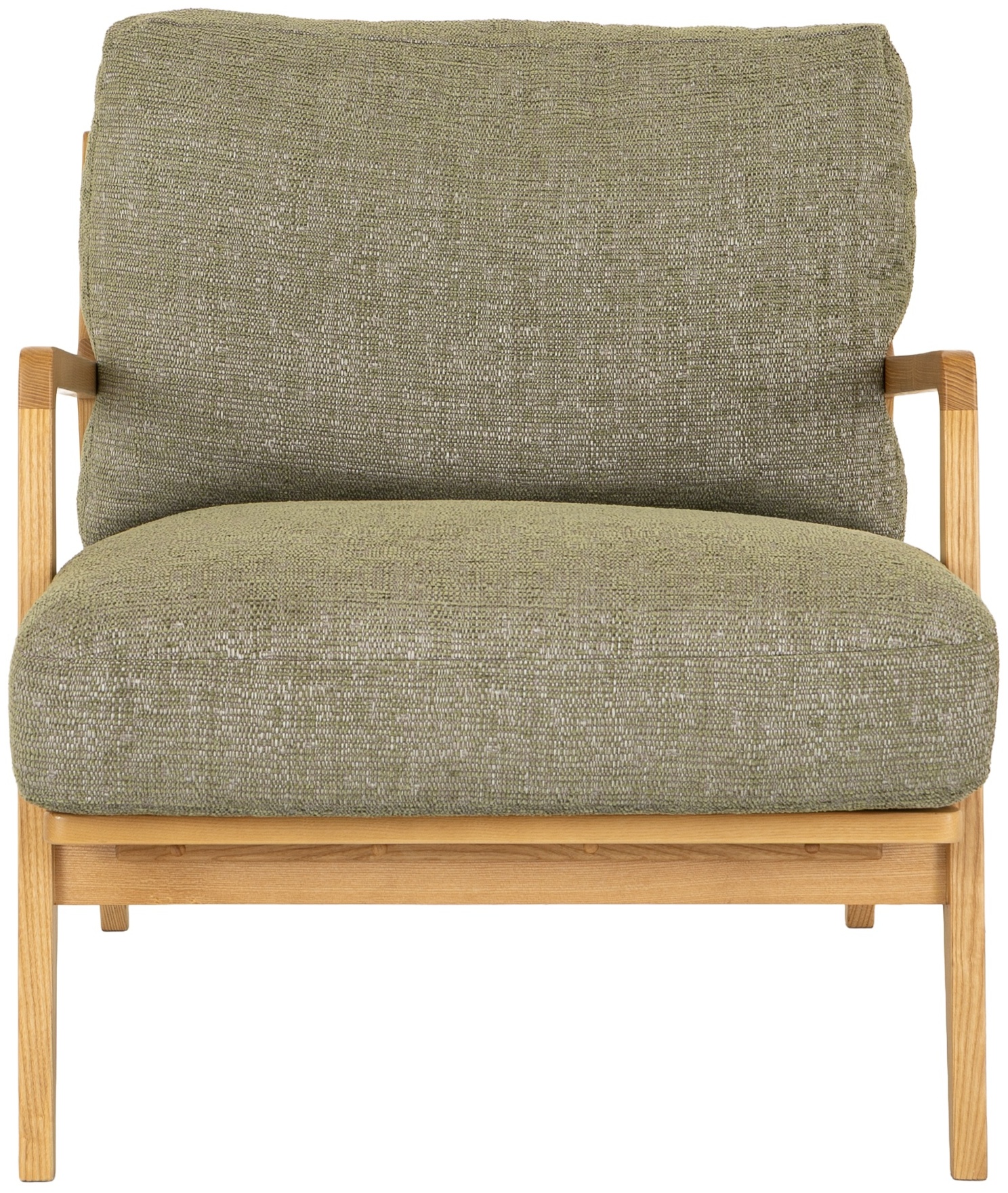 Lucas lounge chair with Solid natural rubberwood frame, Forza Sage Fabric - image 1