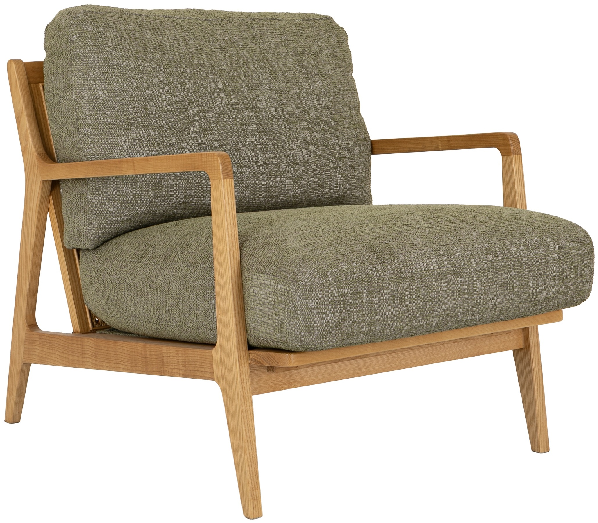 Lucas lounge chair with Solid natural rubberwood frame, Forza Sage Fabric - image 2