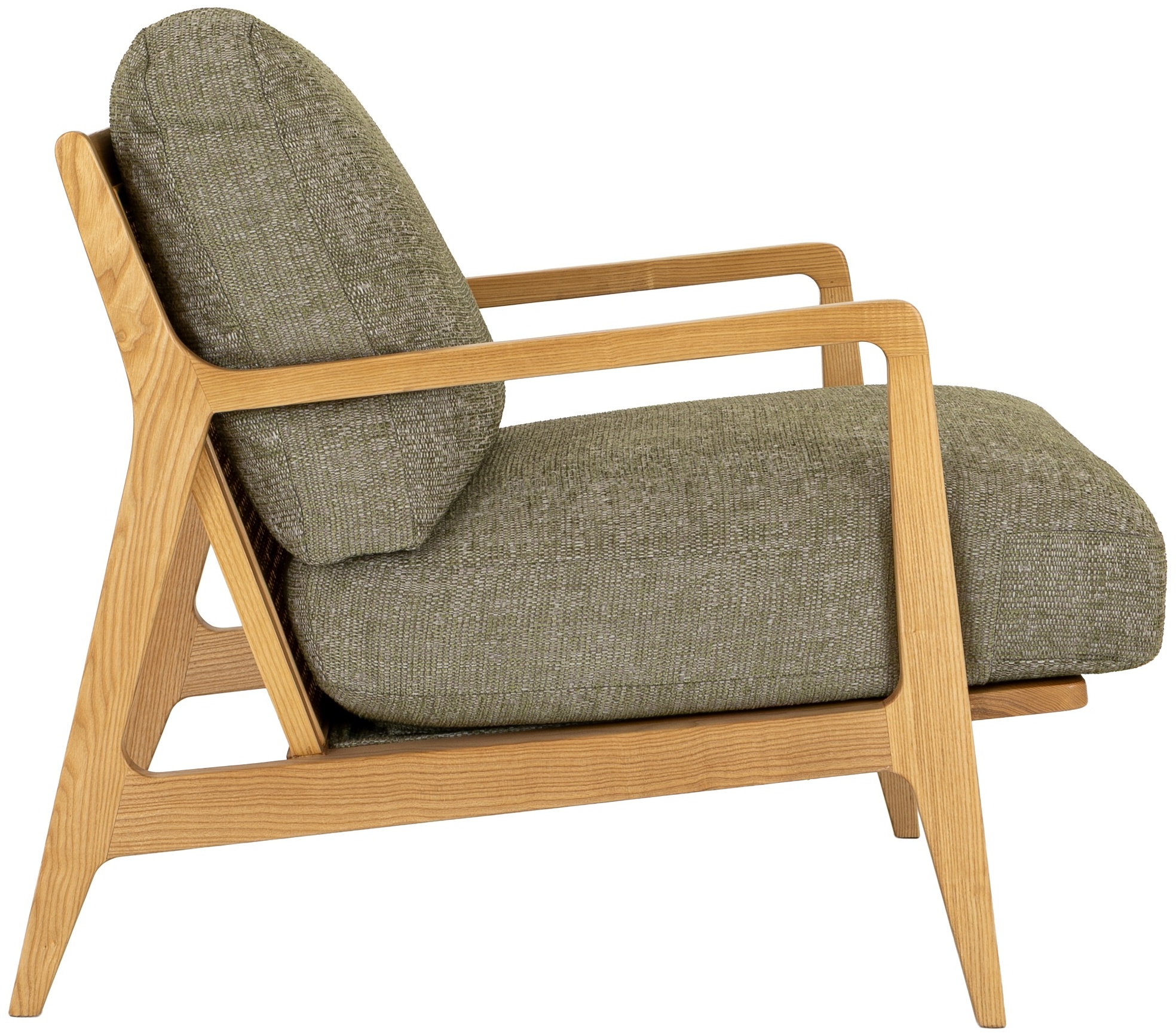 Lucas lounge chair with Solid natural rubberwood frame, Forza Sage Fabric - image 5