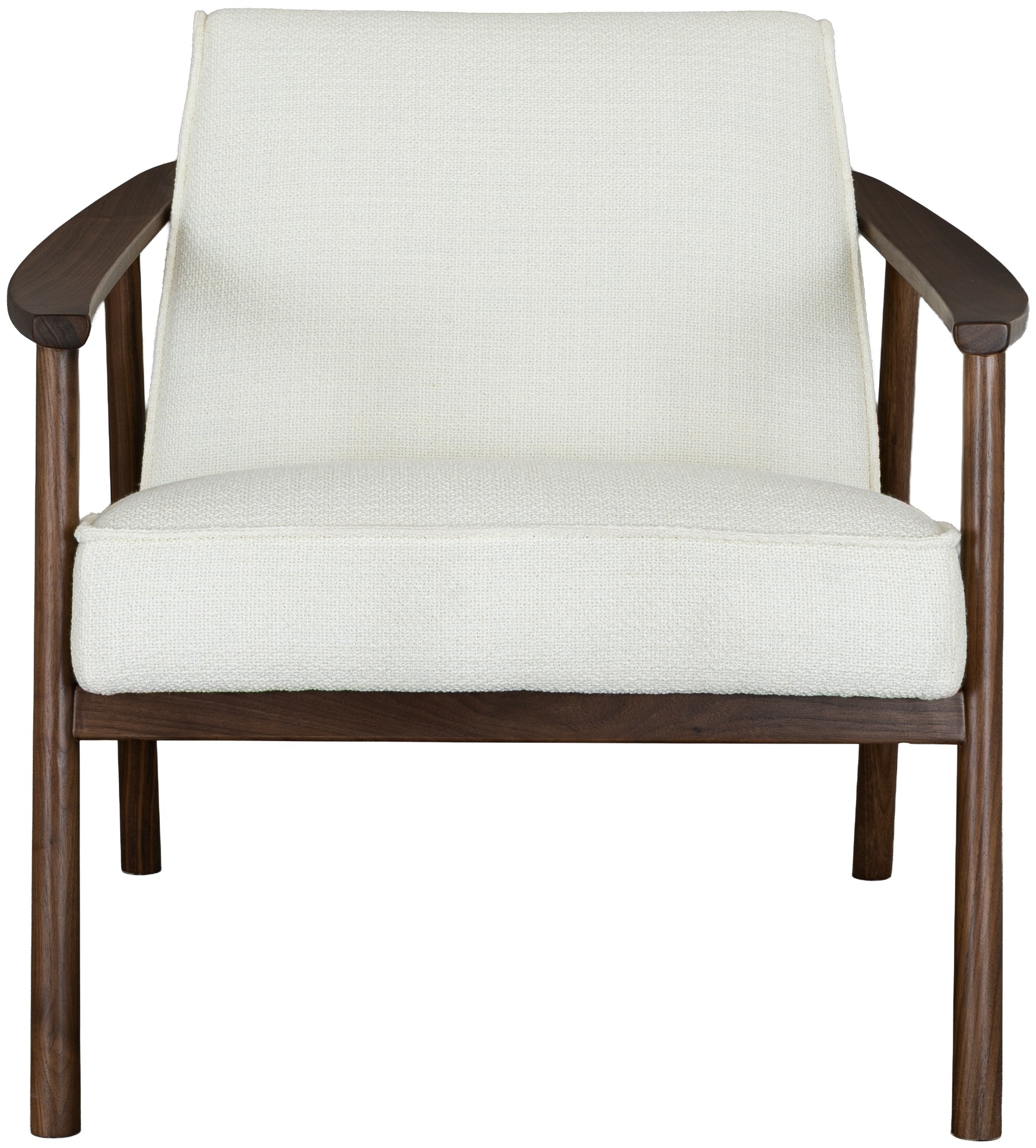 Poltrona Platos con marco de walnut natural sólido, tela Foucle. - image 1
