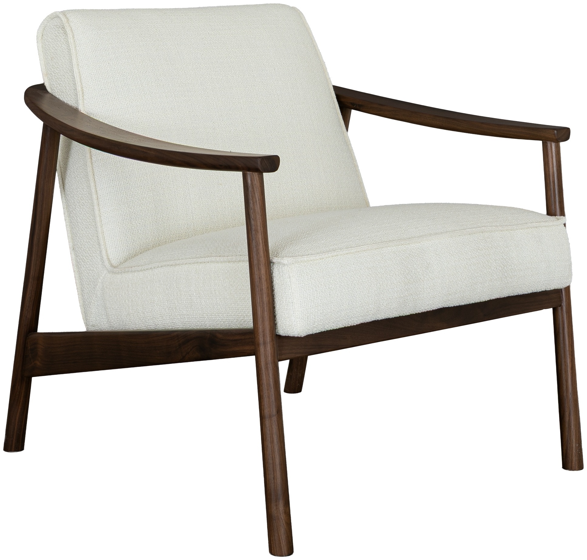 Platos lounge chair with Solid natural walnut frame, Foucle Fabric - image 2