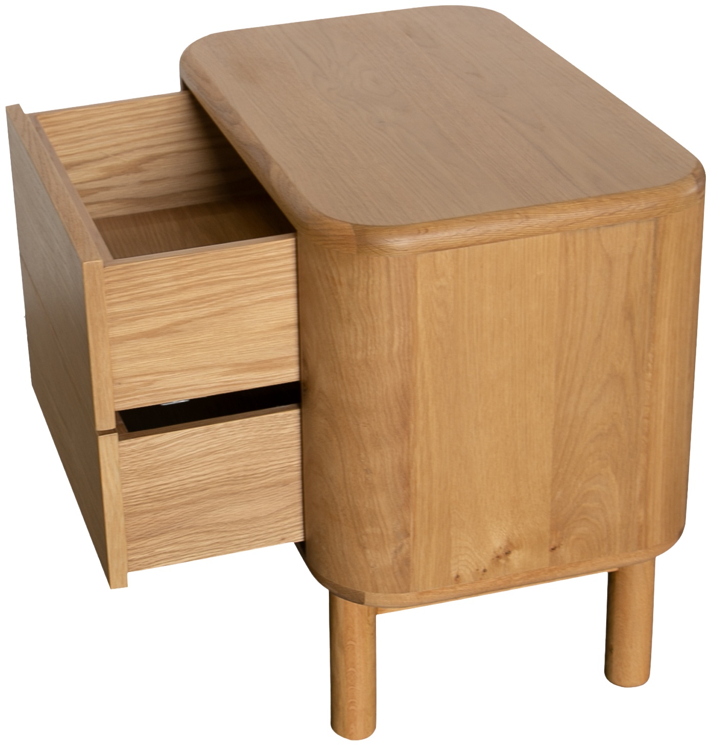 Froda Bedside Cabinet with Natural oak veneer frame - image 4