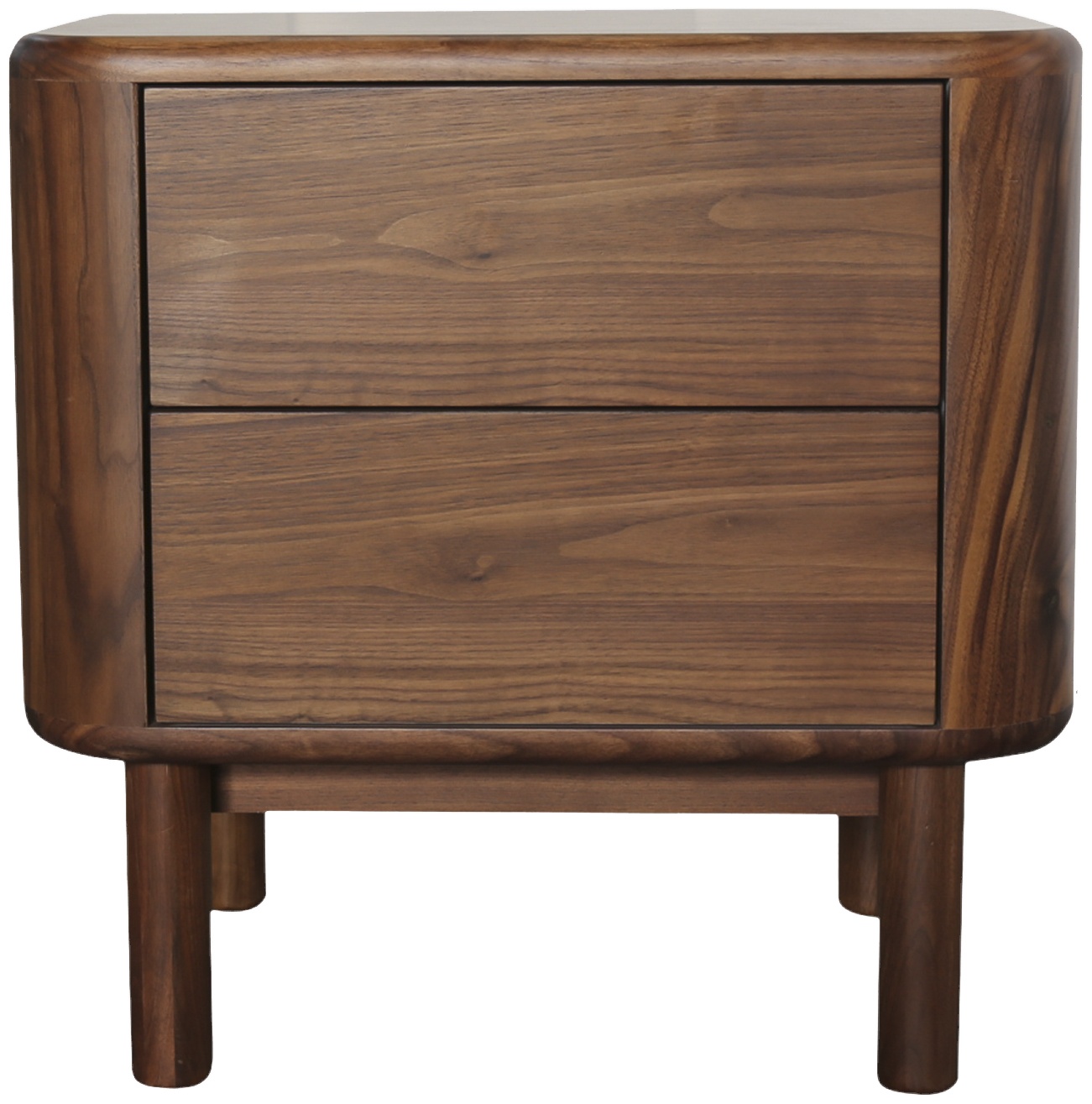 Froda Bedside Cabinet with Solid natural walnut frame, Natural walnut veneer body - image 1
