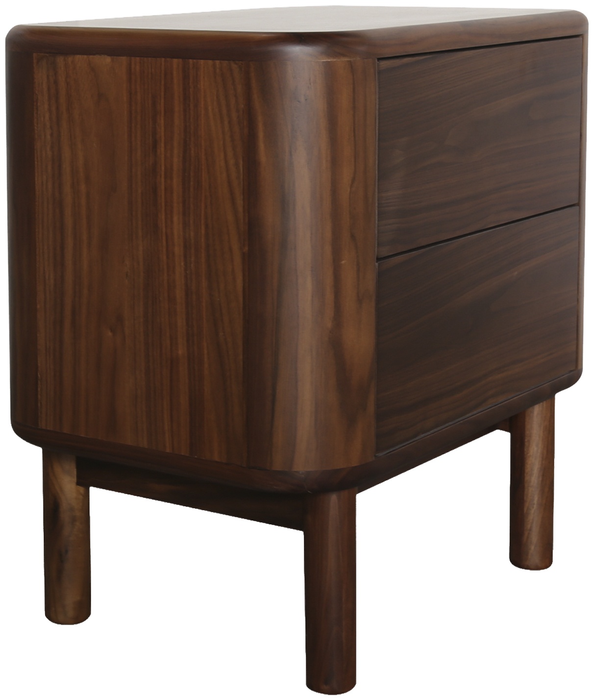 Froda Bedside Cabinet with Solid natural walnut frame, Natural walnut veneer body - image 2