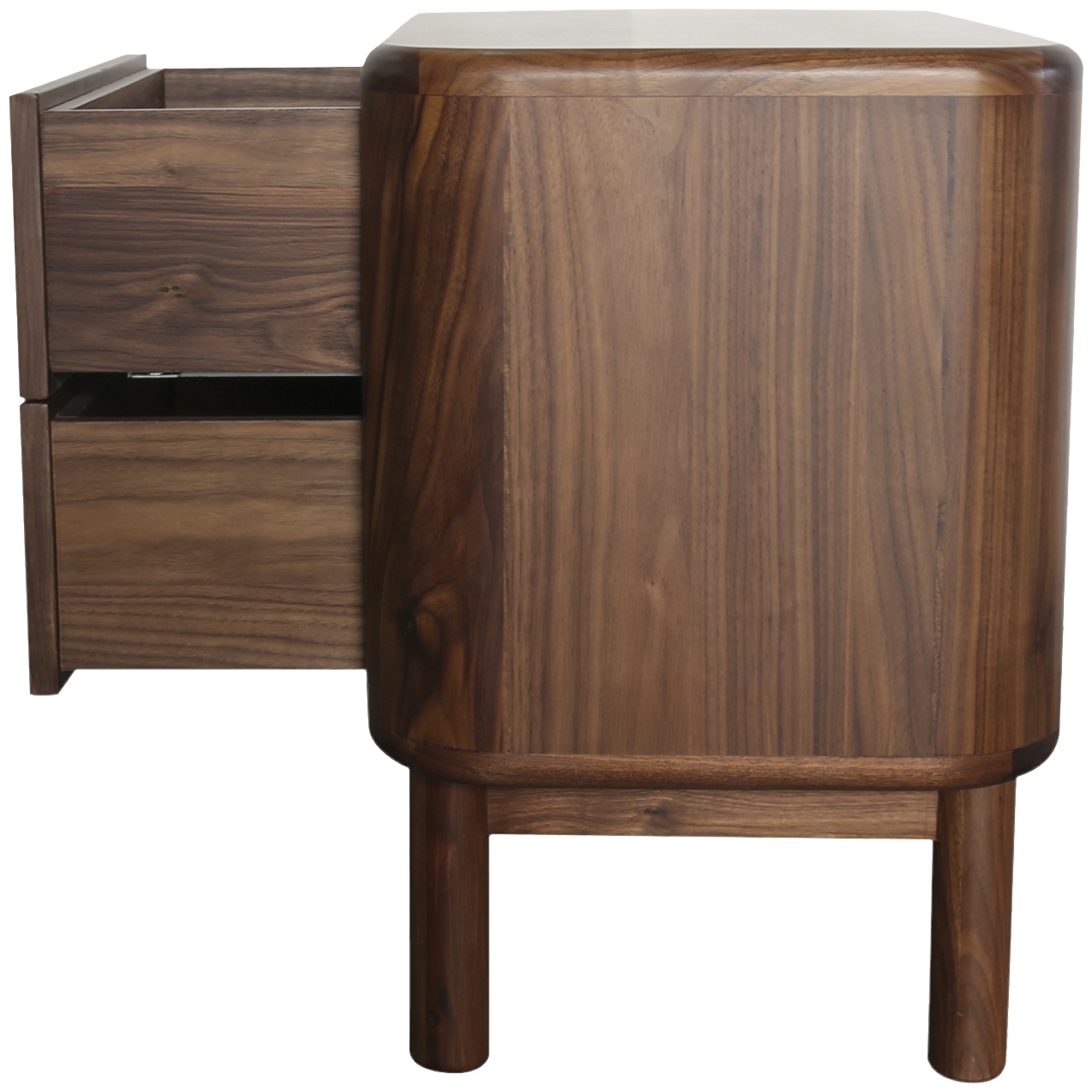 Froda Bedside Cabinet with Solid natural walnut frame, Natural walnut veneer body - image 4