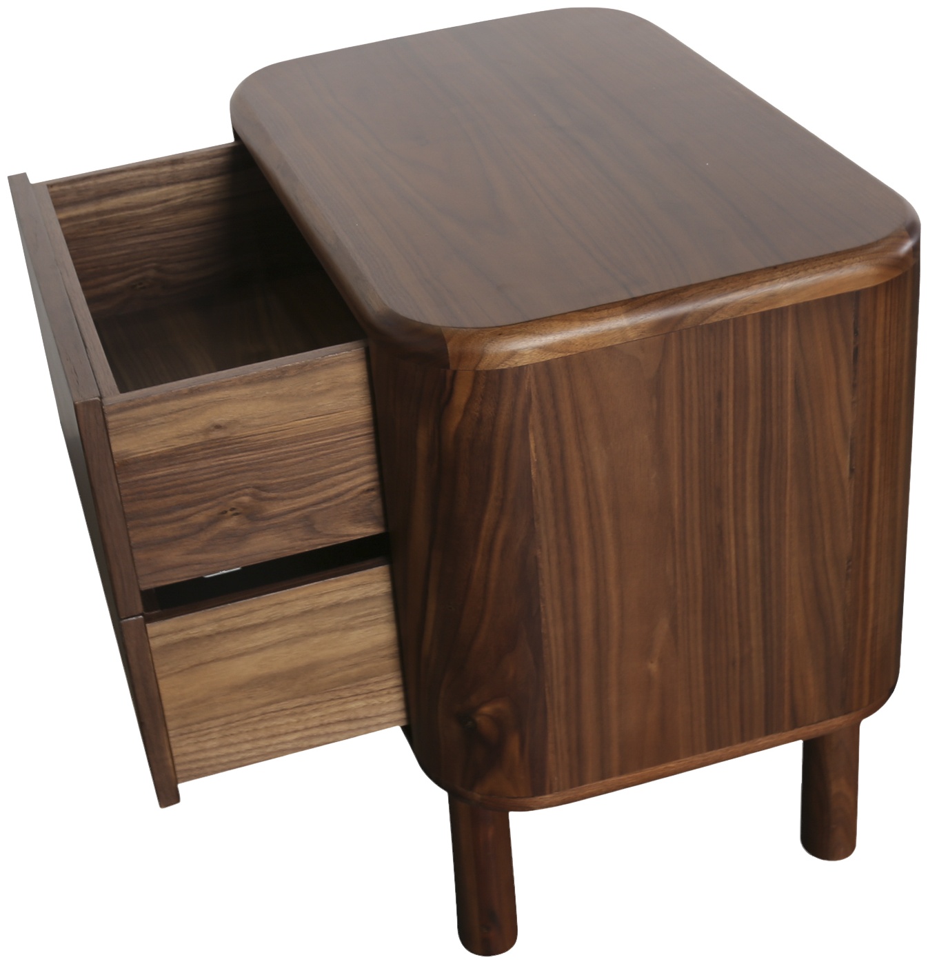 Froda Bedside Cabinet with Solid natural walnut frame, Natural walnut veneer body - image 5