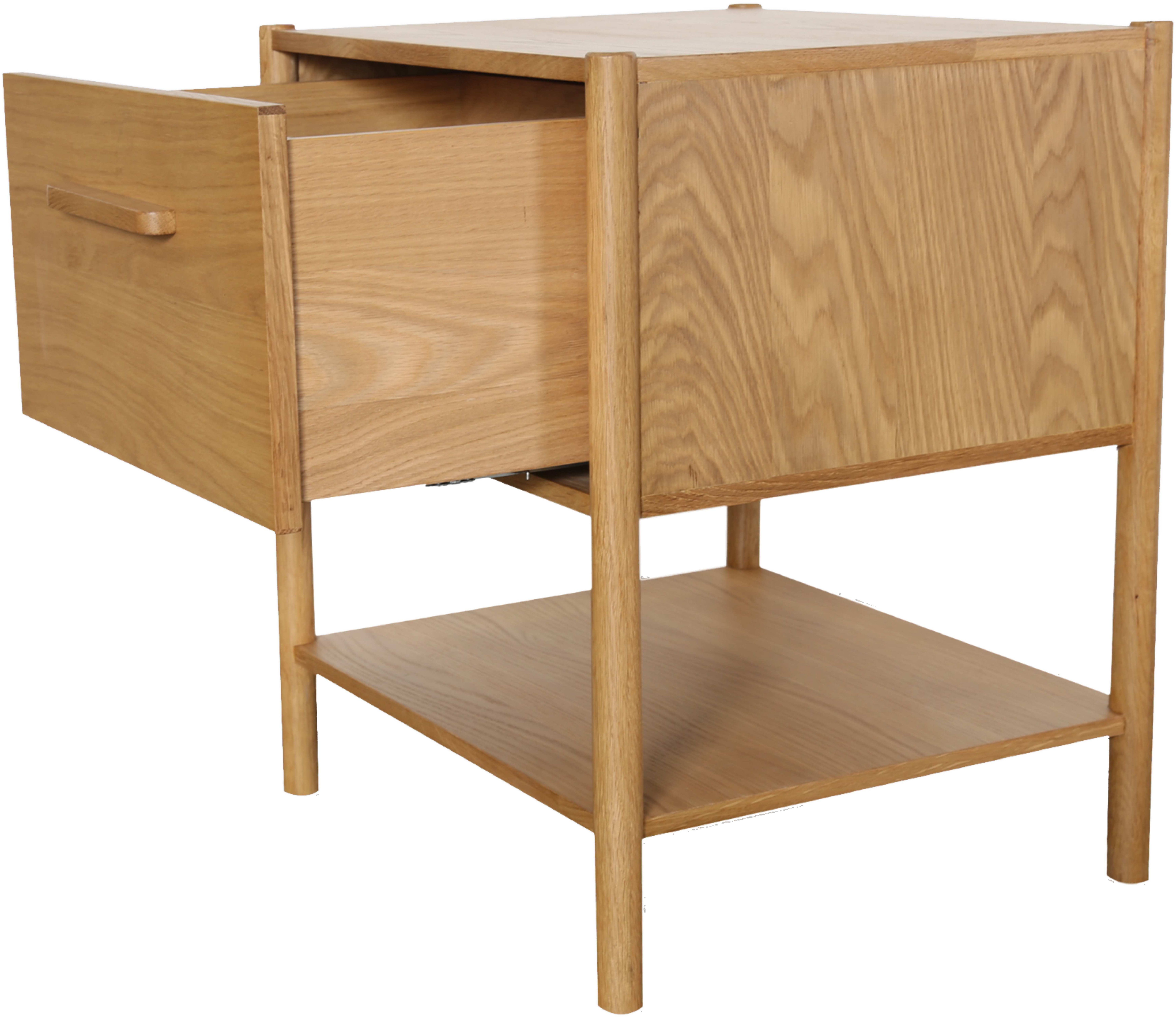 Lumen bedside table with Solid natural oak frame, Natural oak veneer body - image 3