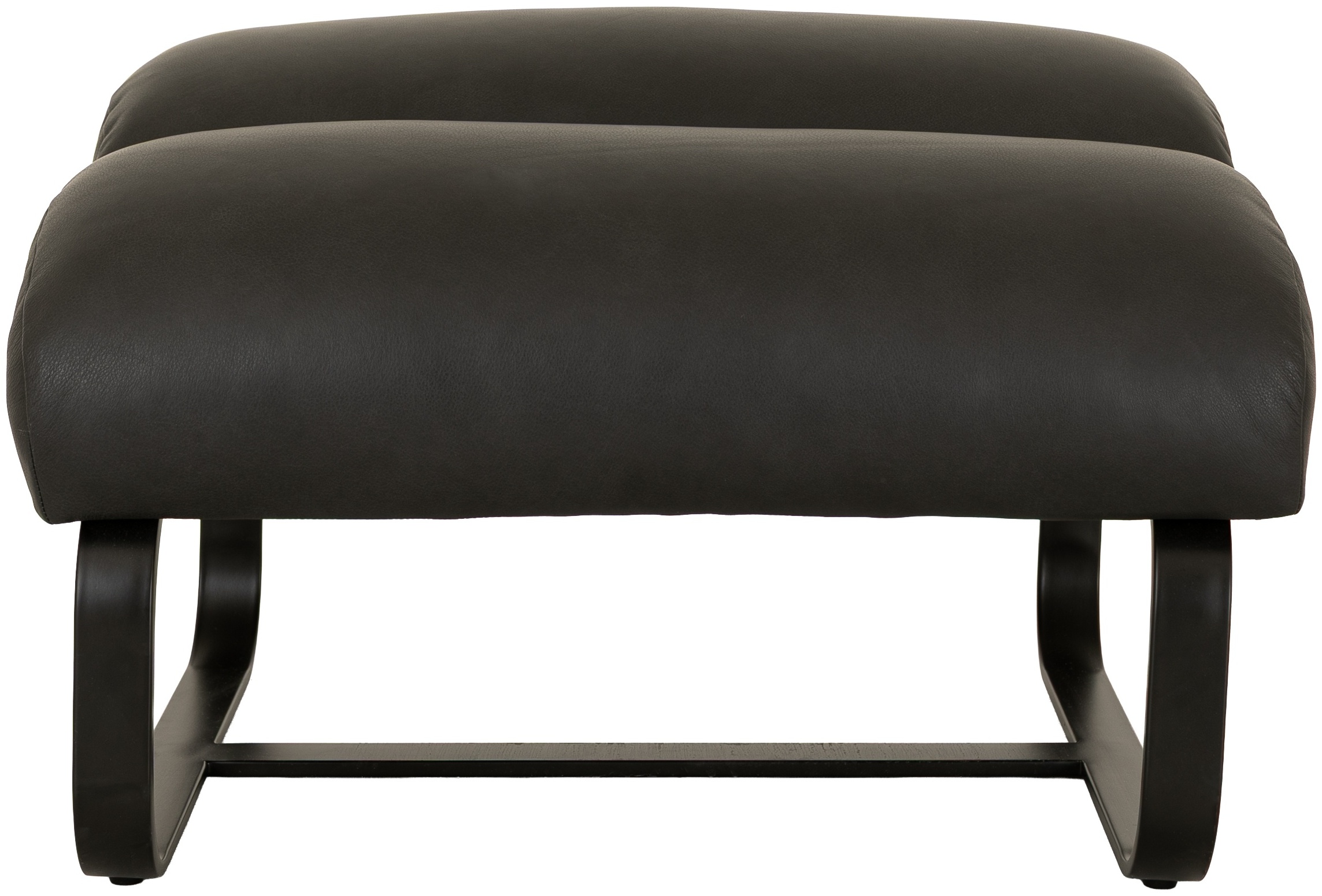 Fergus Ottoman with Black Powder coated steel frame, Courier Black Leather - image 3