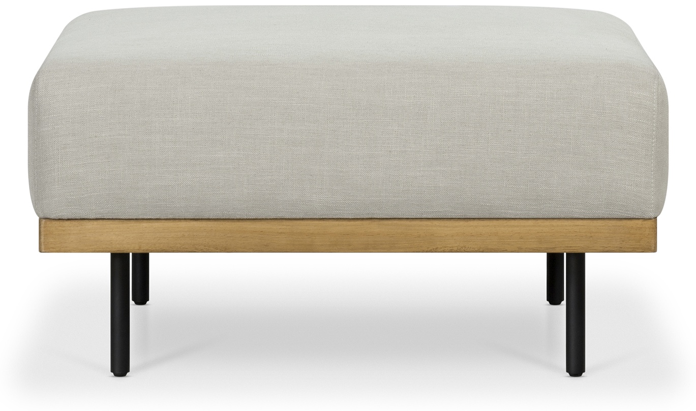 Otomana tribeca con marco sólido de rubberwood natural, Tela Diego Natural - image 1