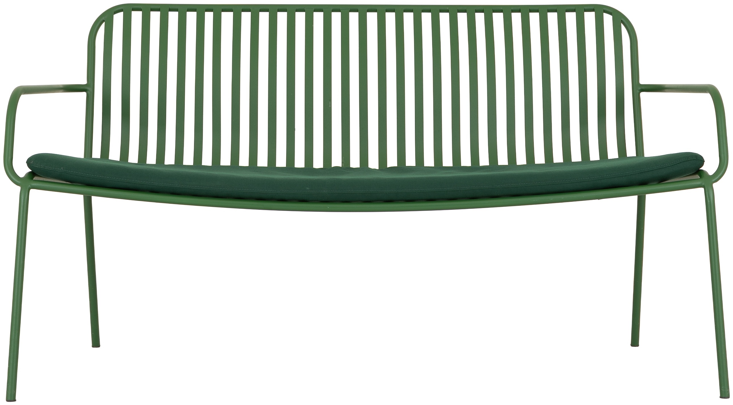 Petrol Lounge Bench with Green Powder coated steel frame, Solara Forest Green Fabric - image 1