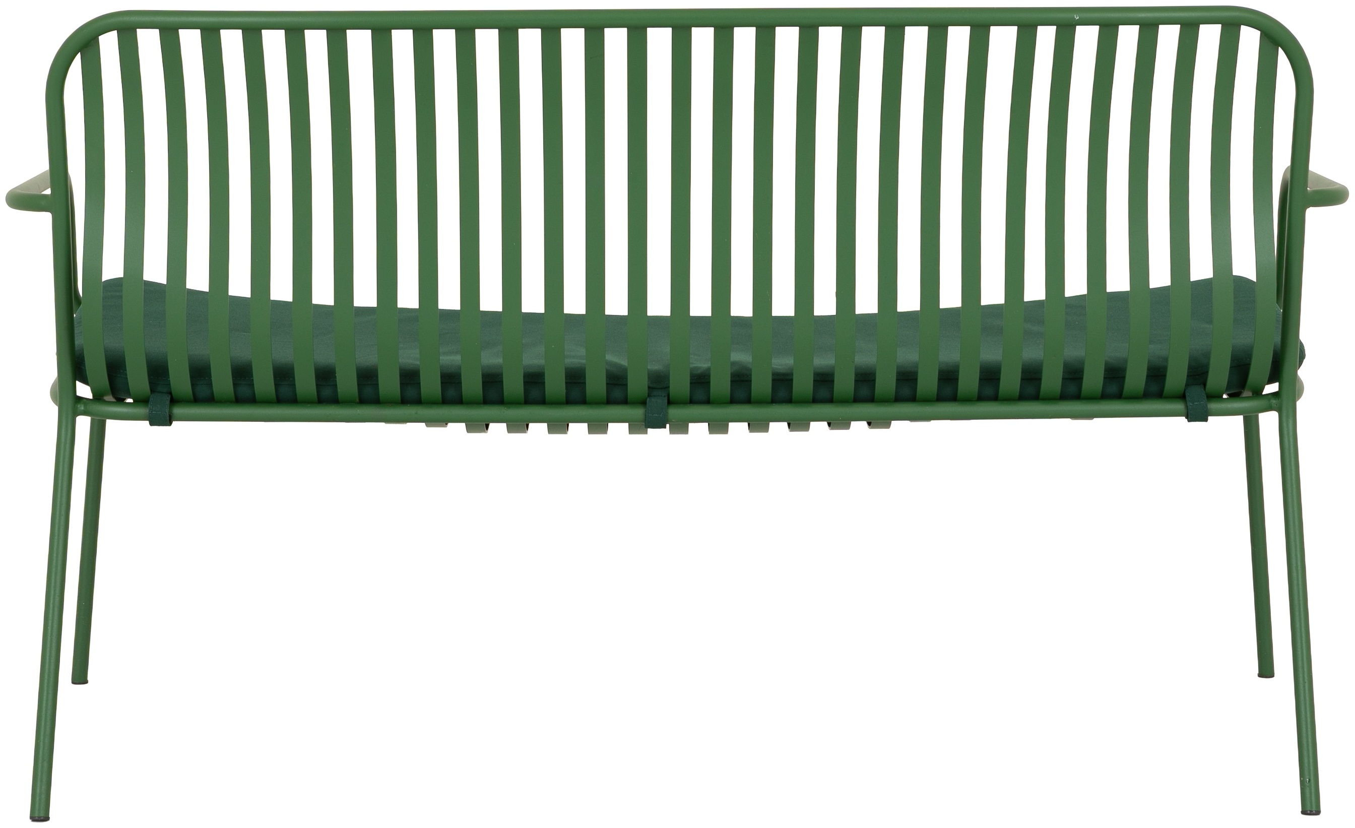 Petrol Lounge Bench with Green Powder coated steel frame, Solara Forest Green Fabric - image 4