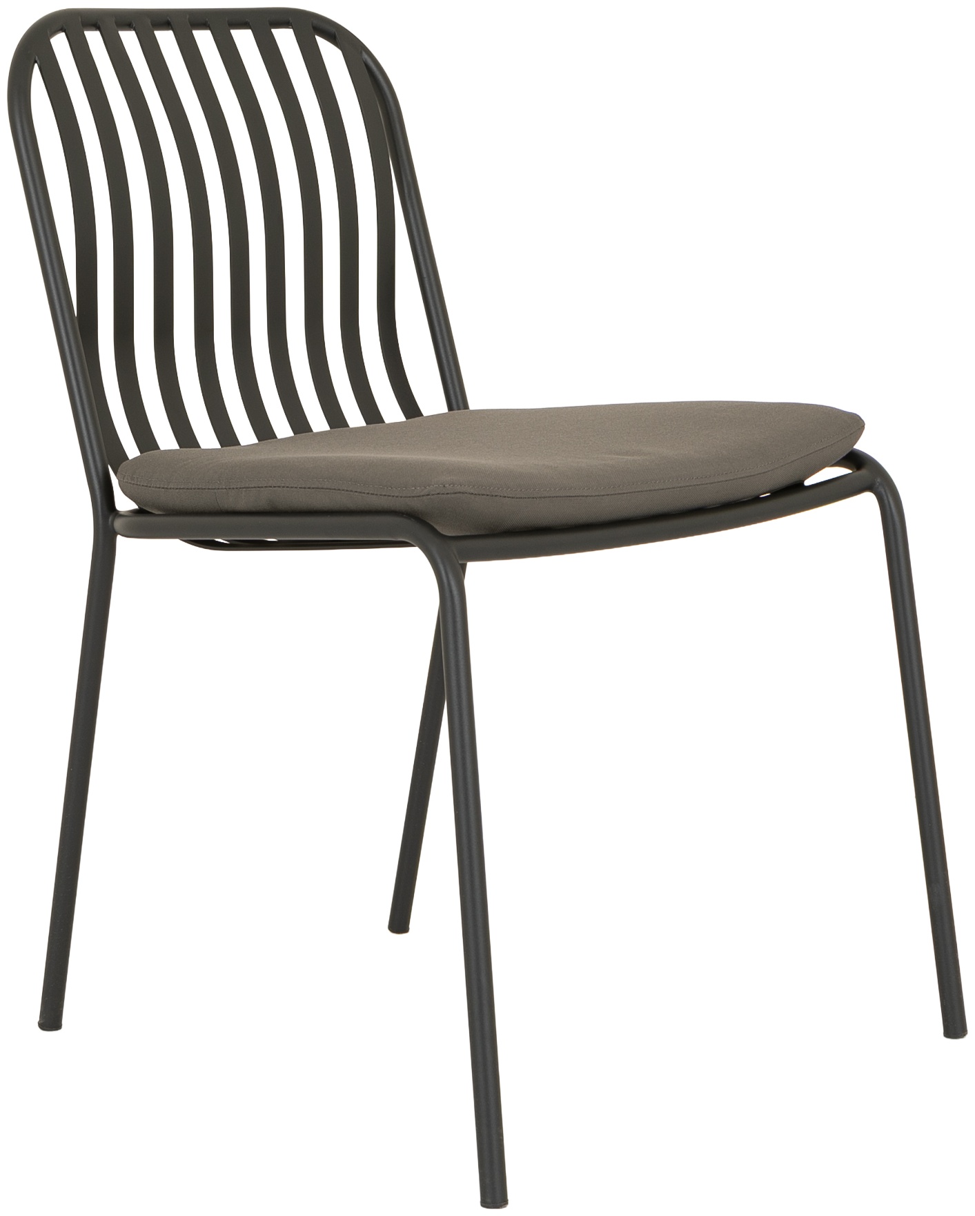Petrol Side Chair with Black Powder coated steel frame, Solara Charcoal Fabric - image 2