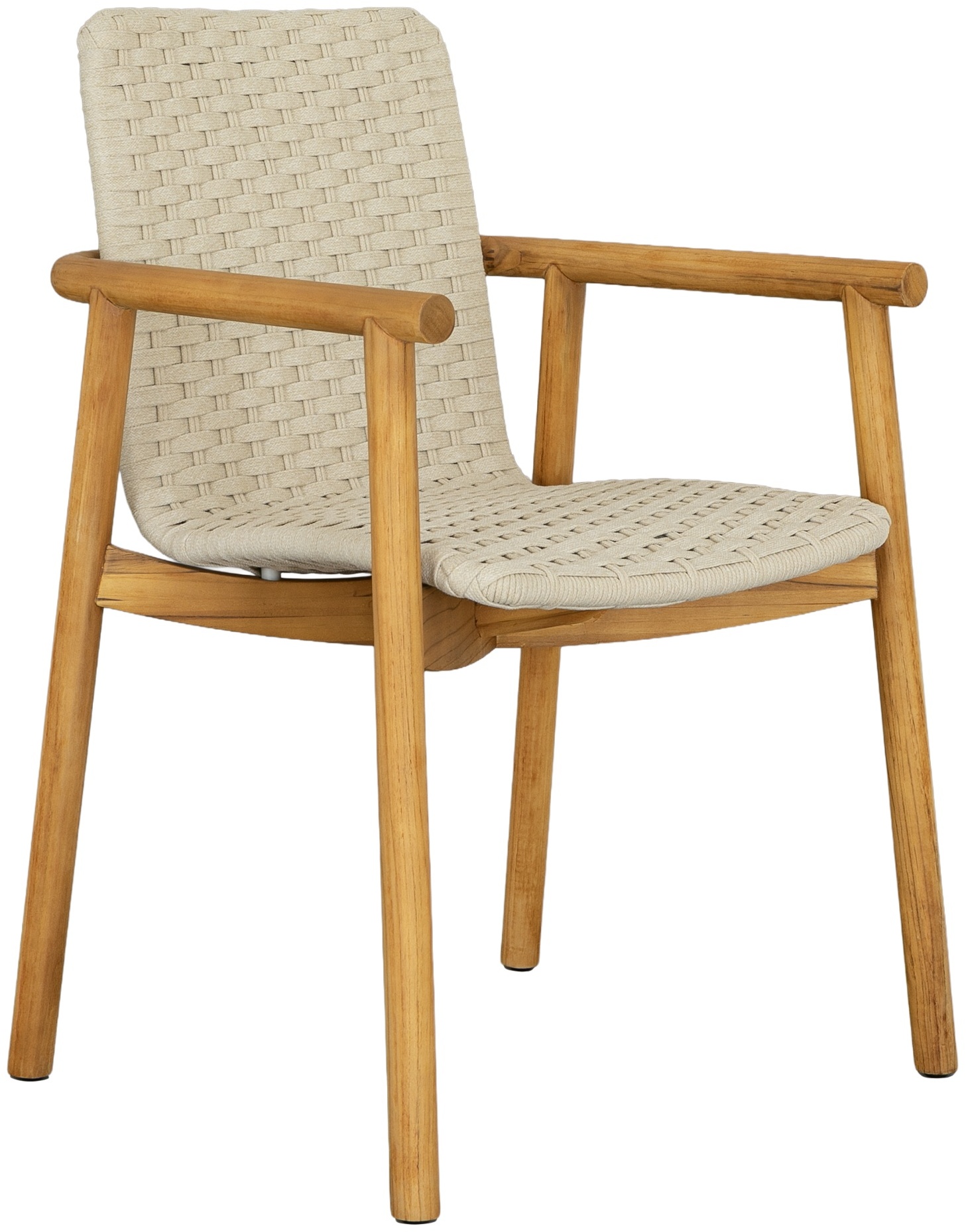 silla de comedor picasso con marco de Teca, tejido plano Beige - image 2
