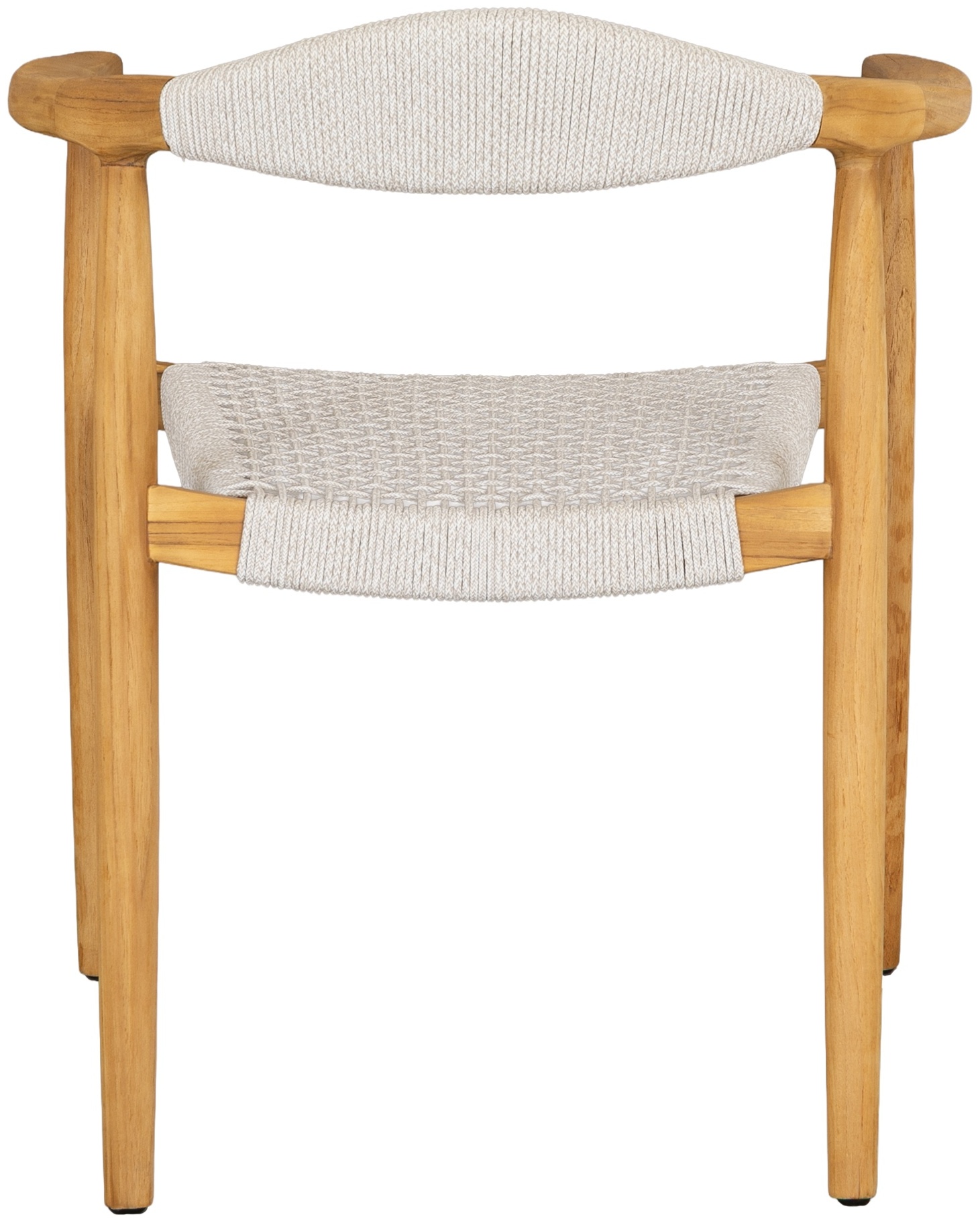 Silla de comedor President con marco de teca, tejido en gris claro. - image 3