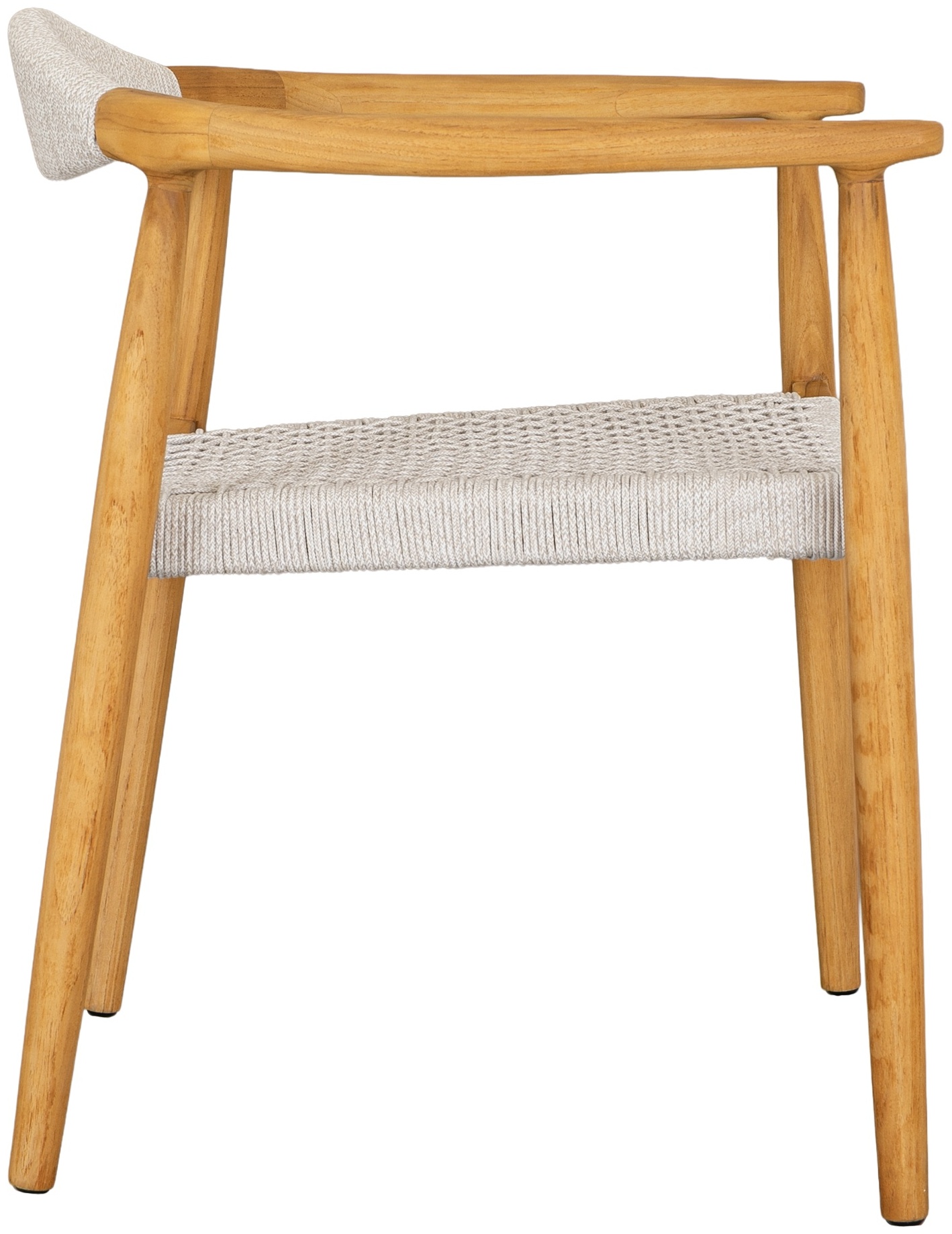 Silla de comedor President con marco de teca, tejido en gris claro. - image 4